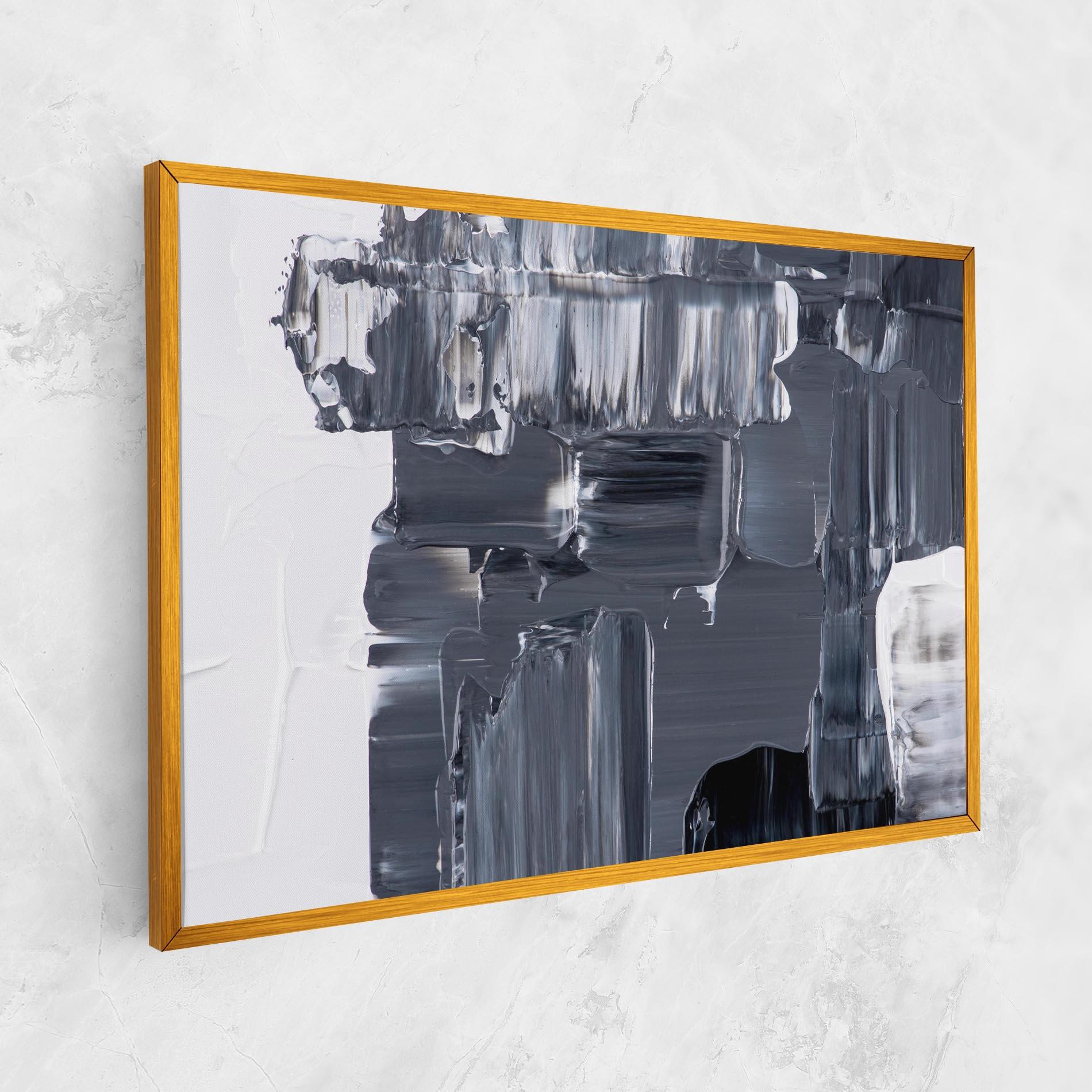 Leinwandbild Black Acrylic Painting mockup 1