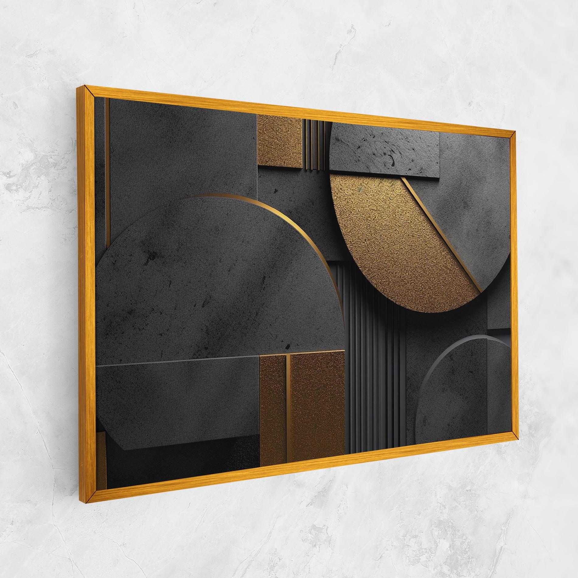 Leinwandbild Gold With Grey Circle mockup 1
