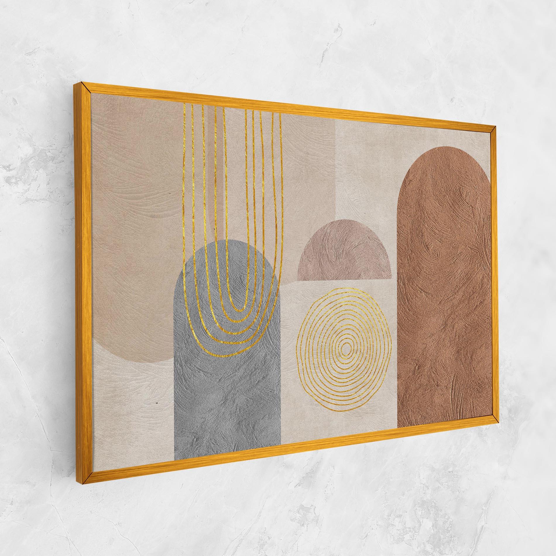 Leinwandbild Gray Orange Painting mockup 1