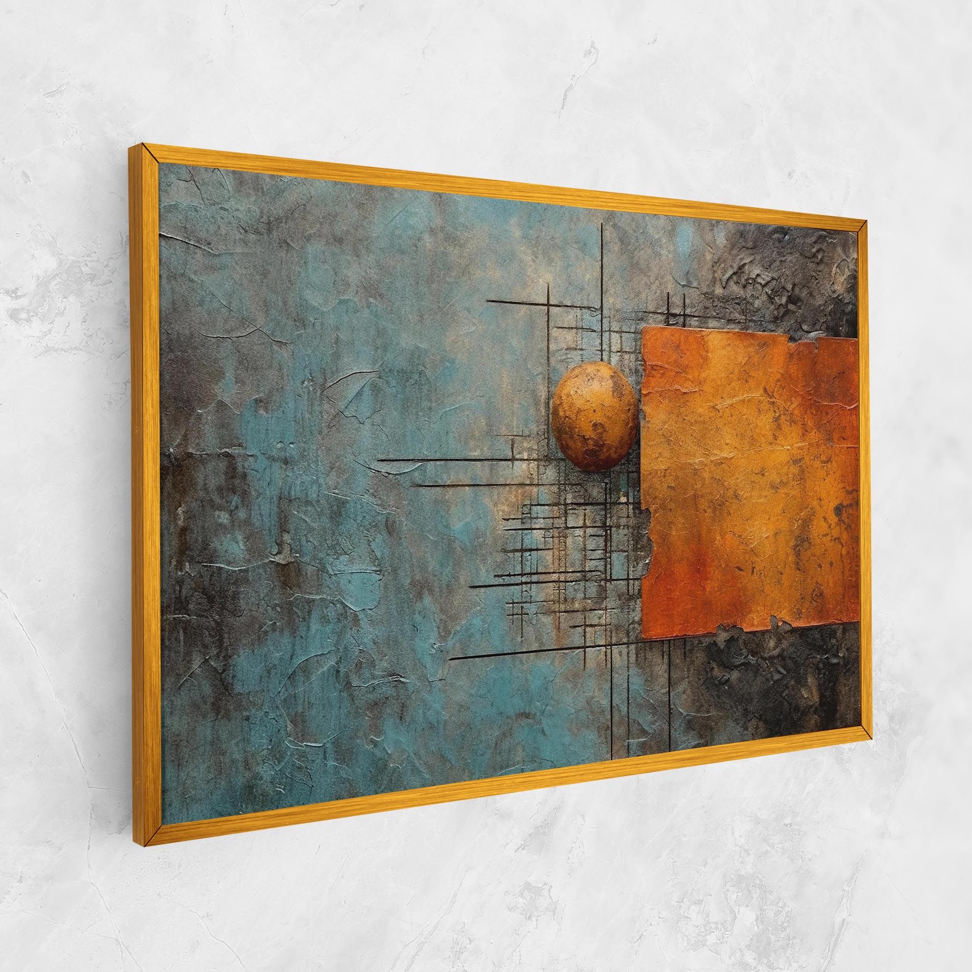 Orange Square Painting mockup 1
