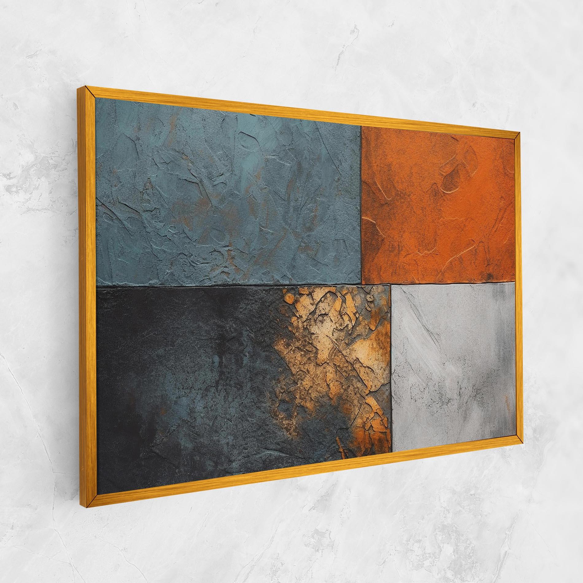 Leinwandbild White Square With Gold mockup 1