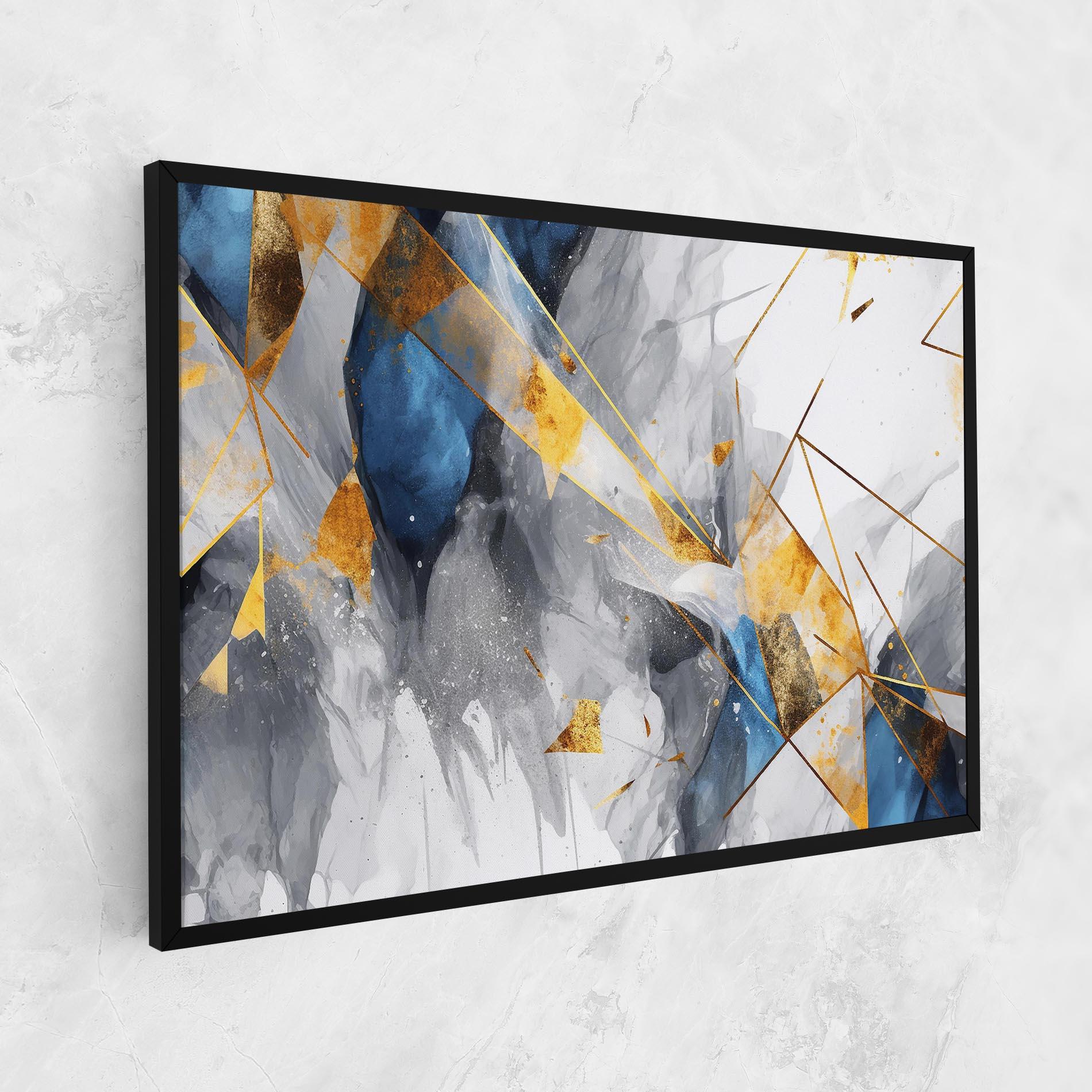 Leinwandbild Abstract Gold Blue Pattern mockup 1