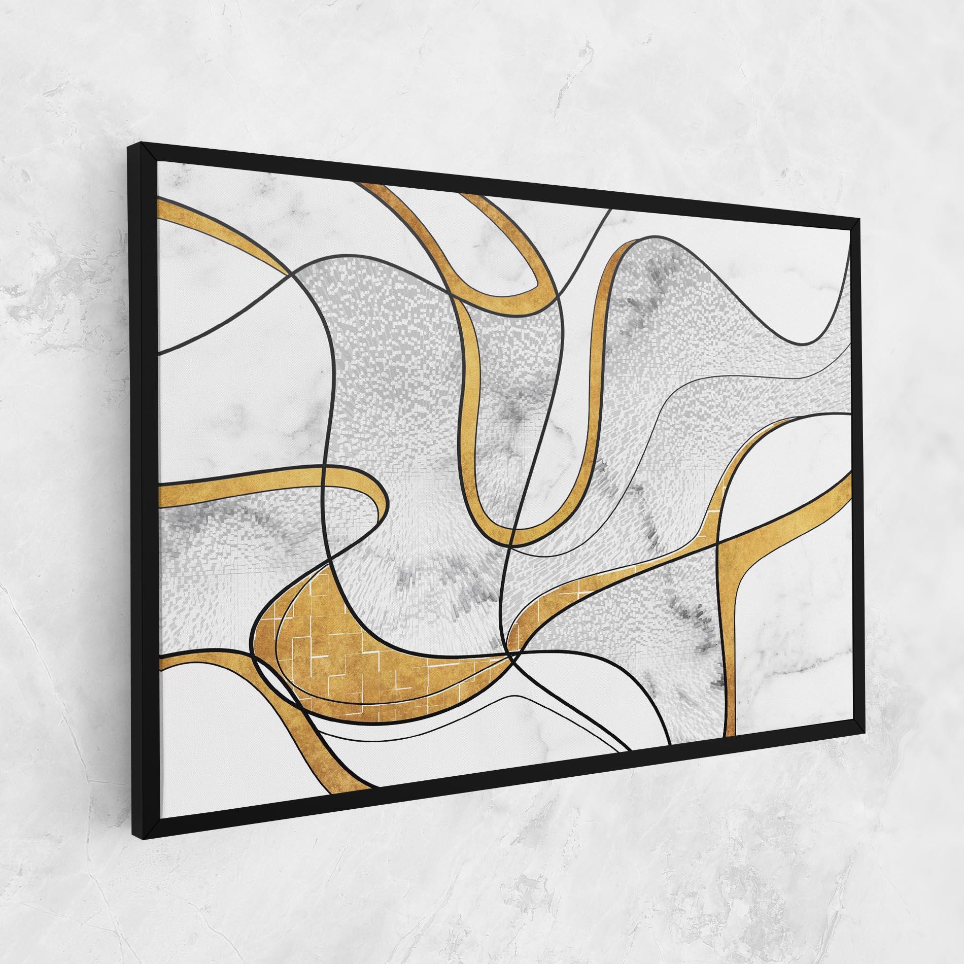 Leinwandbild Abstract Gold Lines mockup 1