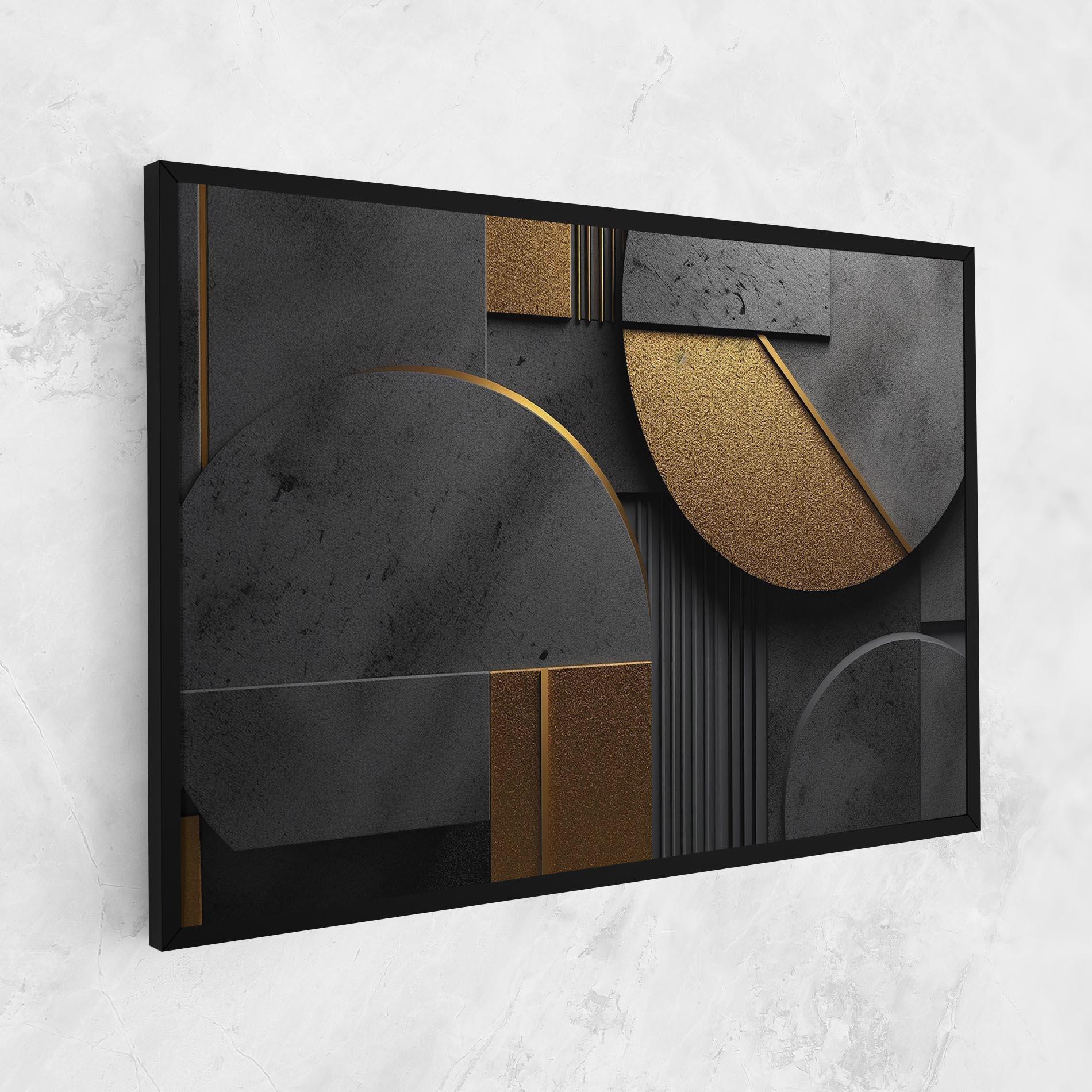 Leinwandbild Gold With Grey Circle mockup 1
