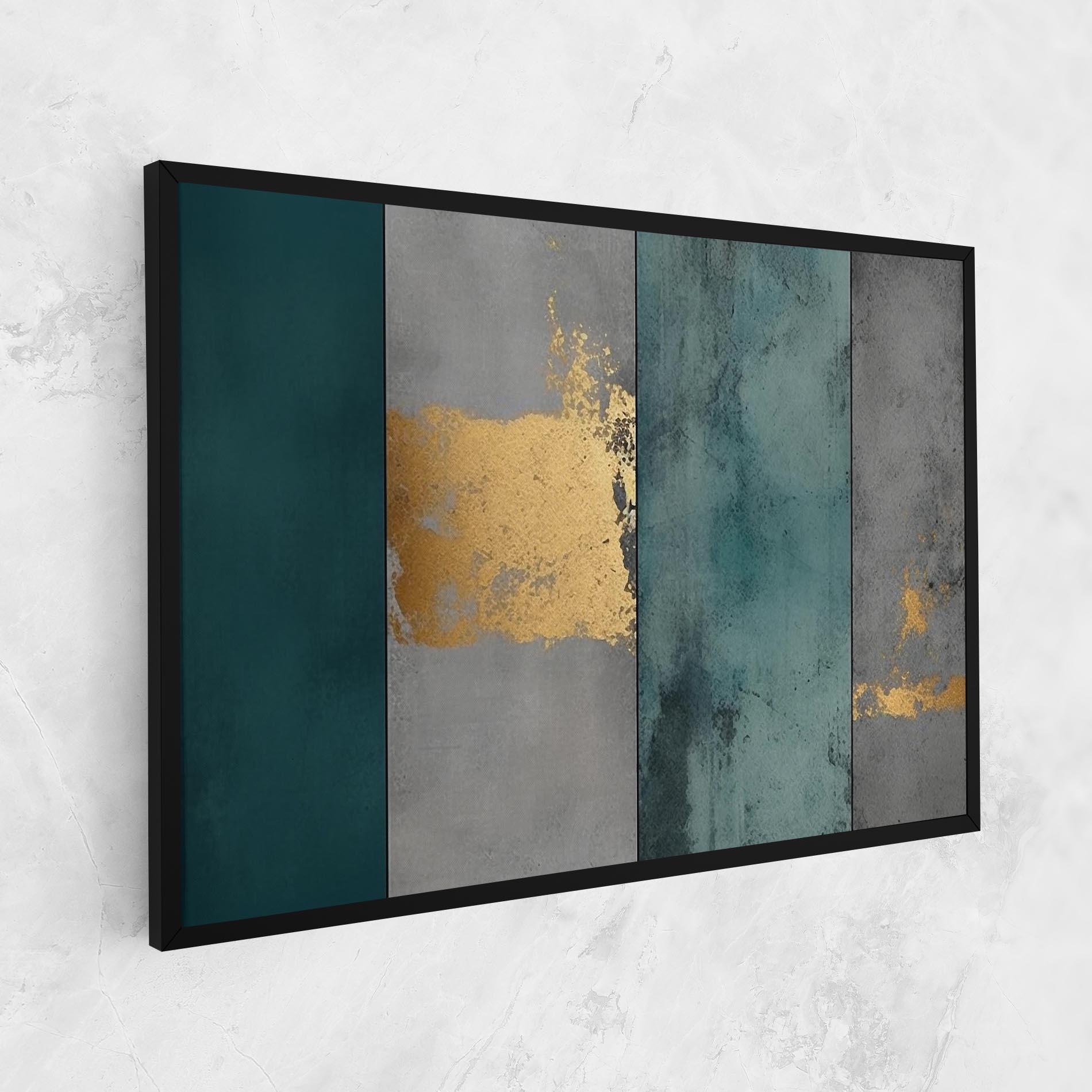 Leinwandbild Green Colors With Gold mockup 1