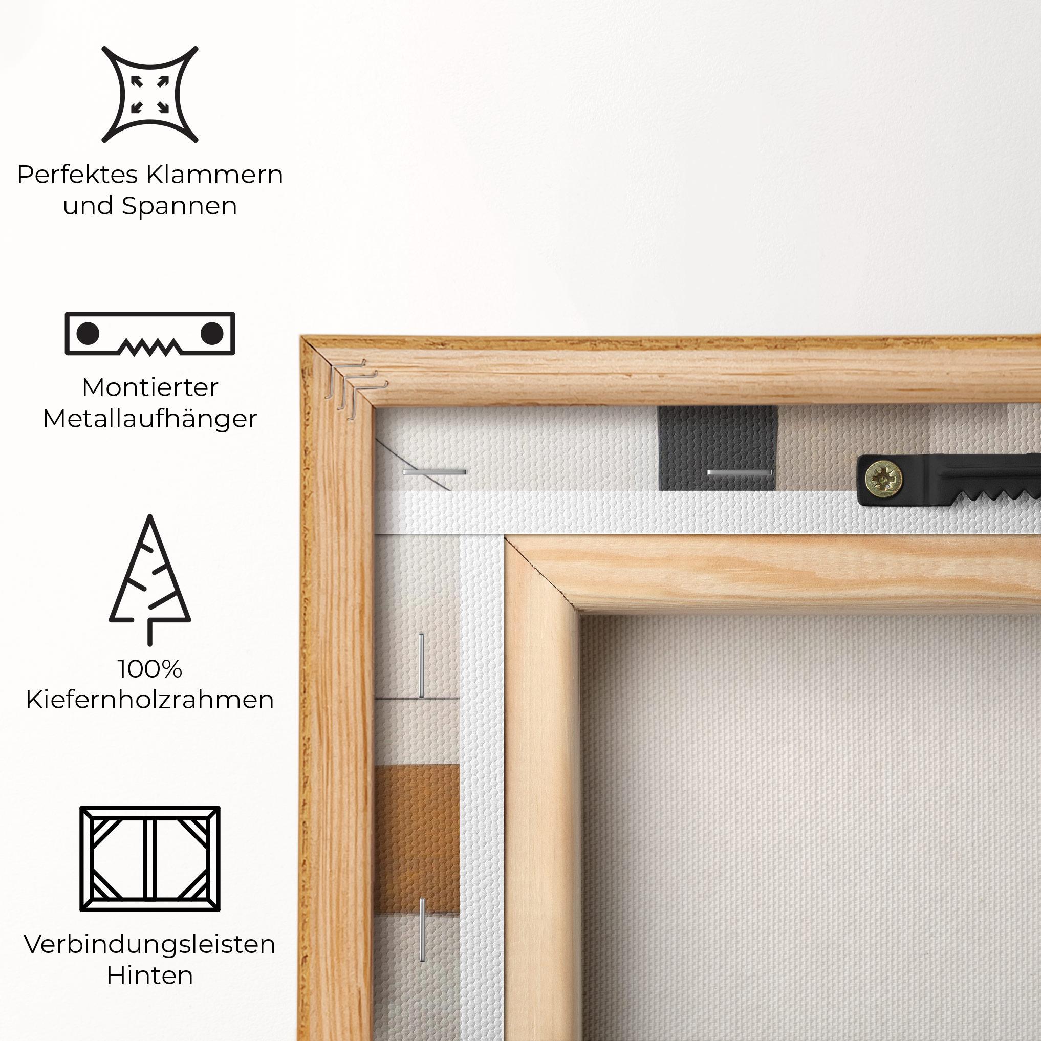 Leinwandbild Black Abstract Lines mockup 5