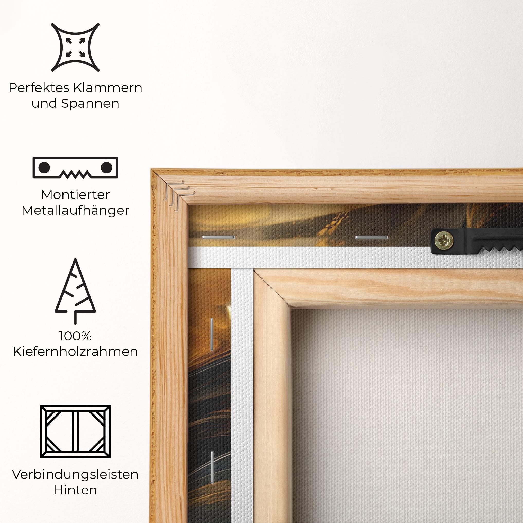 Leinwandbild Gold With Black Wave mockup 5