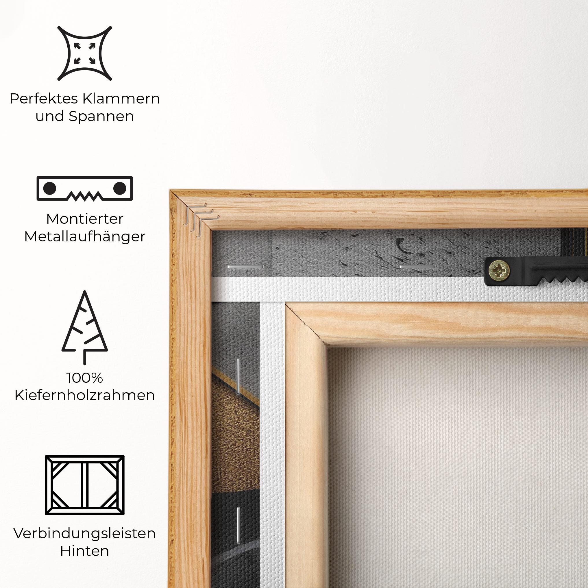 Leinwandbild Gold With Grey Circle mockup 5