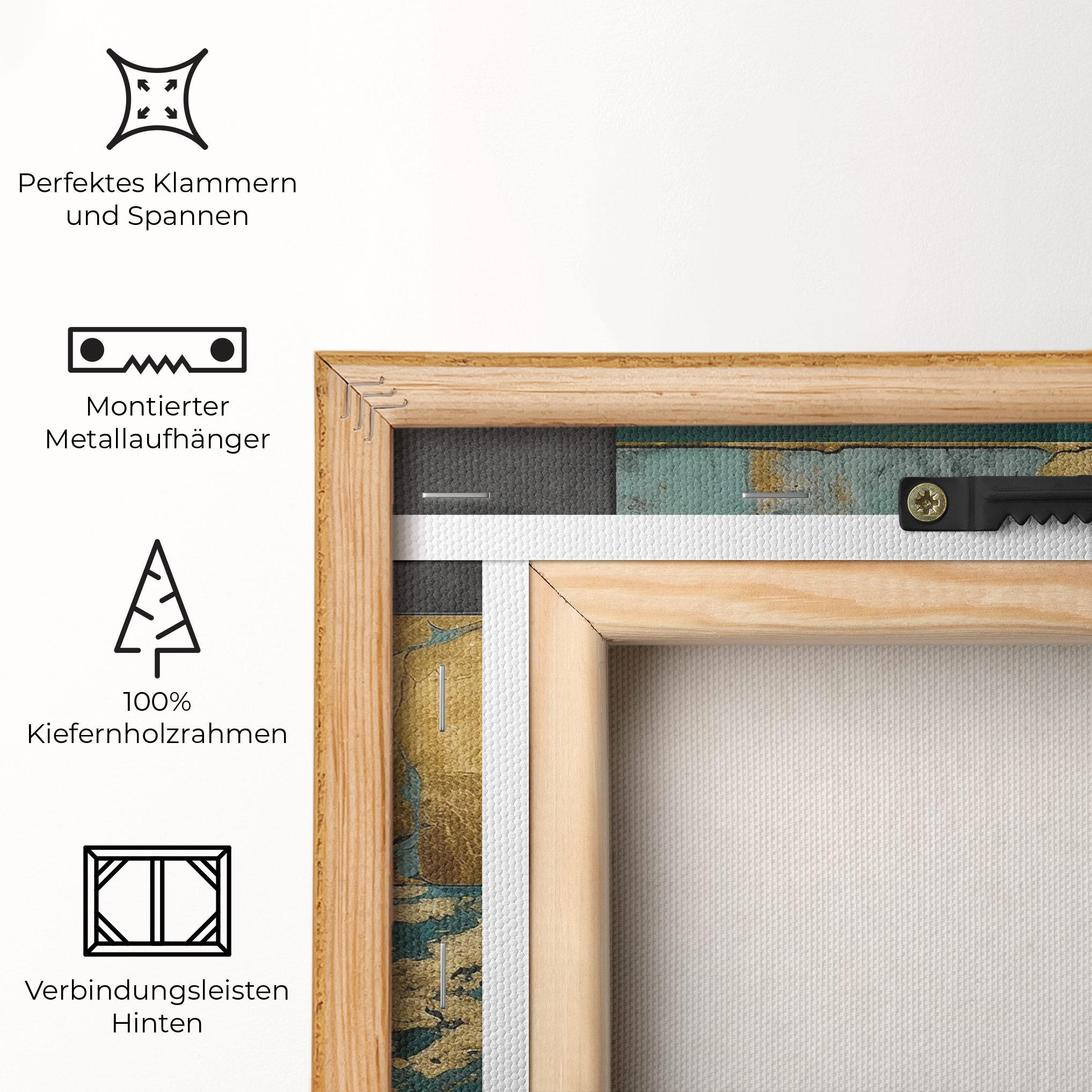 Leinwandbild Golden Green Painting mockup 5