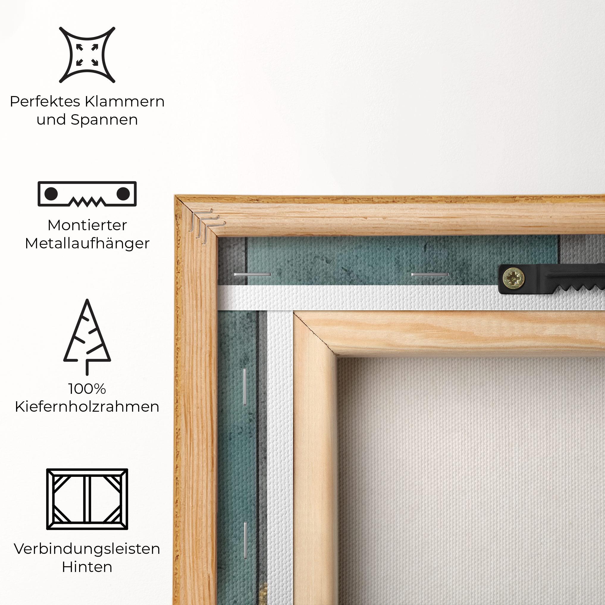 Leinwandbild Green Colors With Gold mockup 5