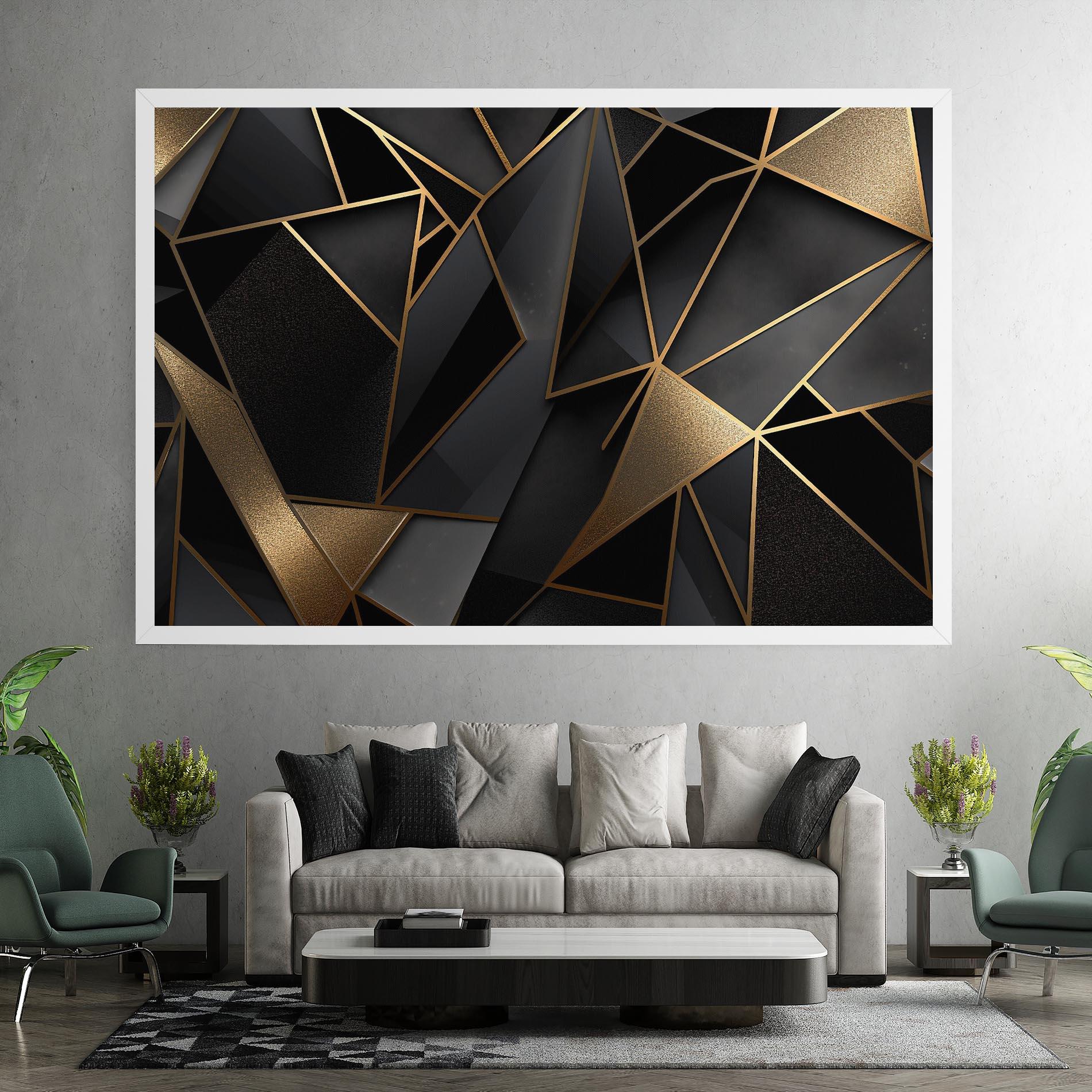 Leinwandbild Abstract Golden Art mockup 7