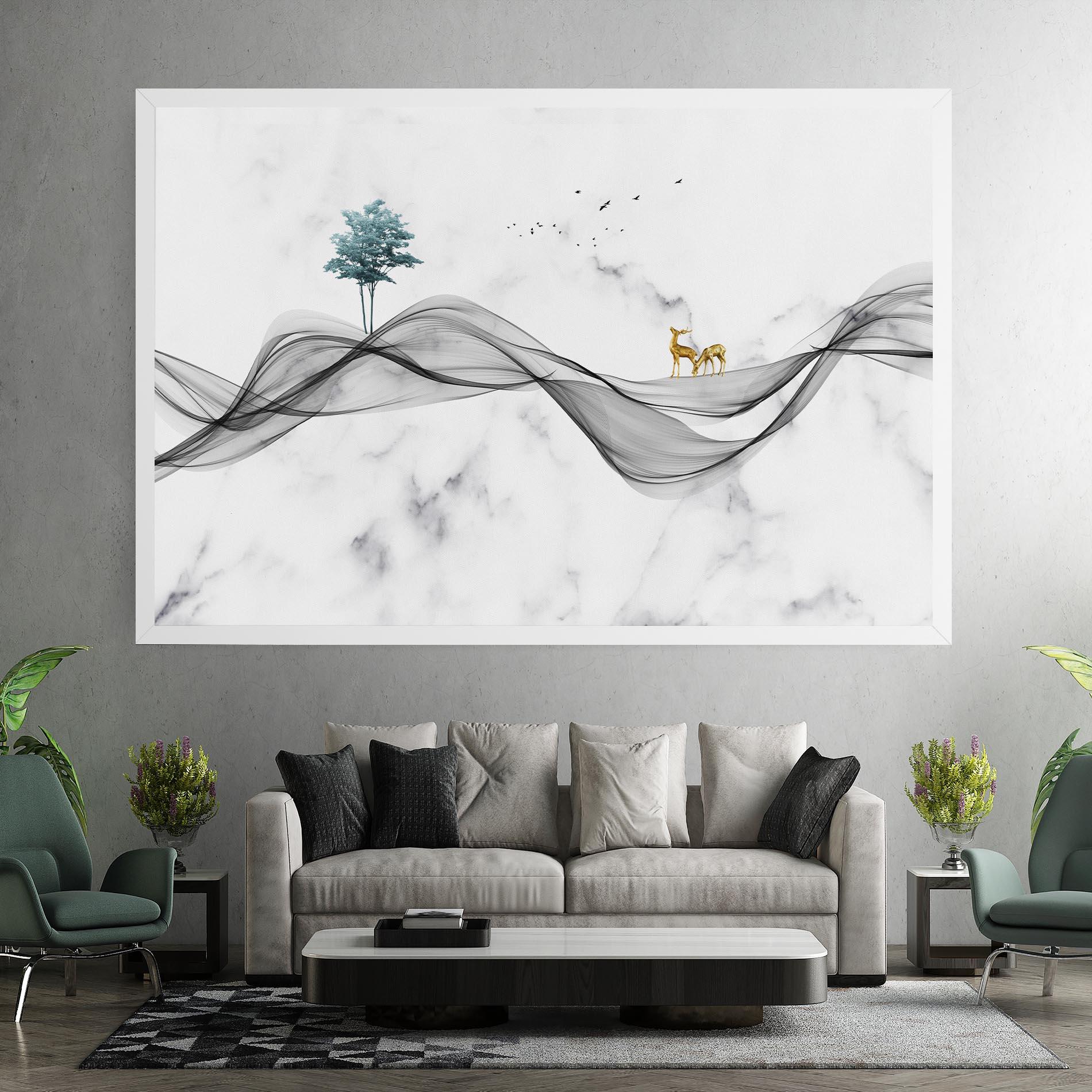 Leinwandbild Abstract Golden Landscape 1 mockup 7