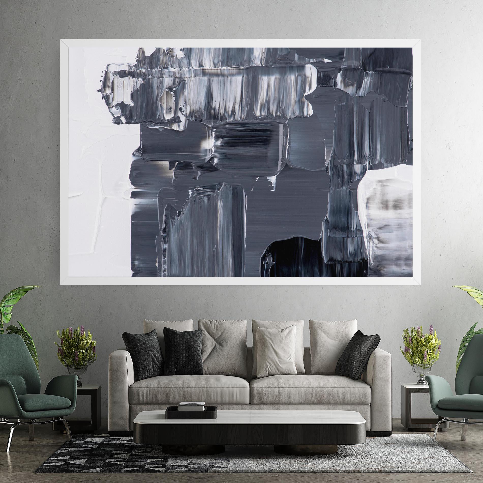 Leinwandbild Black Acrylic Painting mockup 7