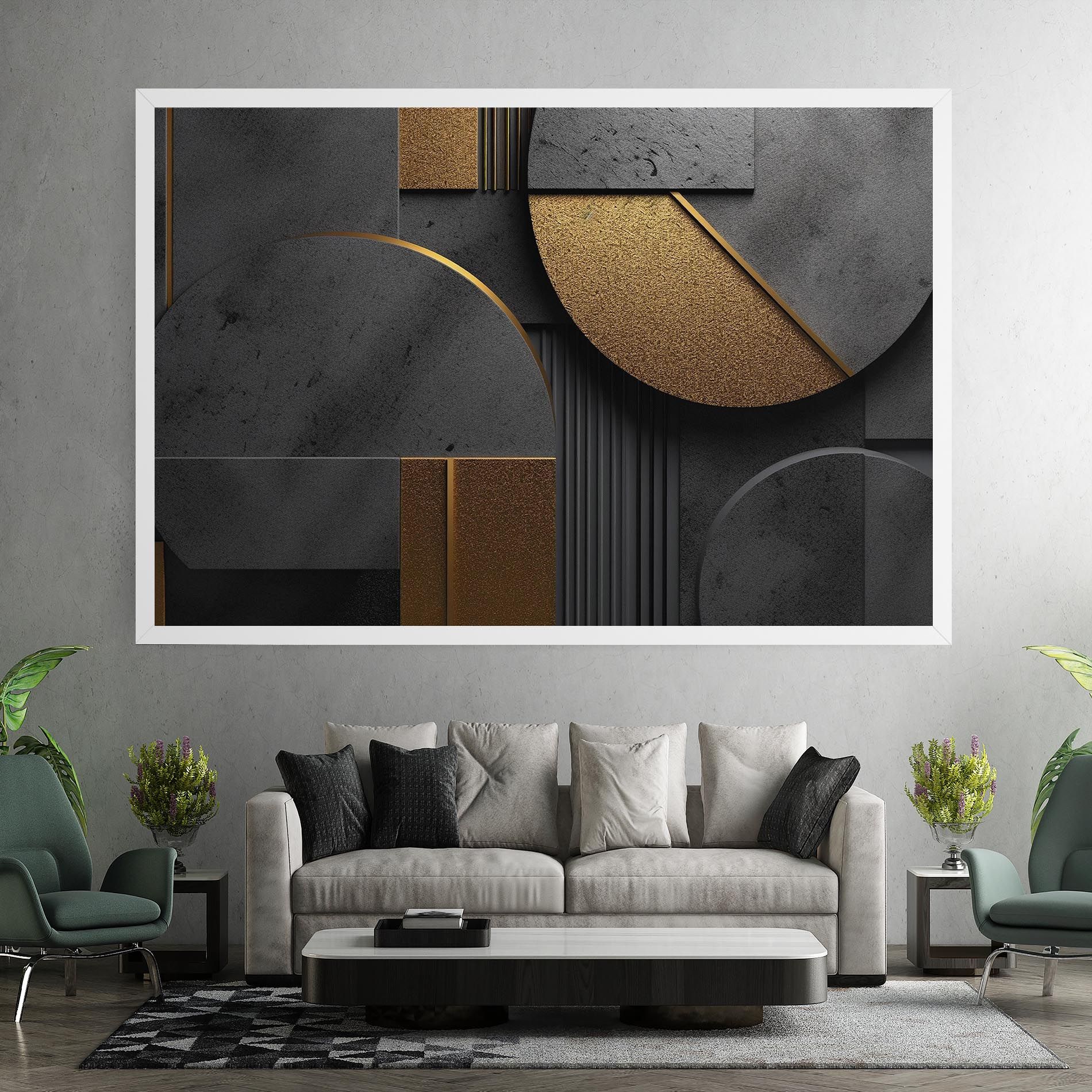 Gold With Grey Circle mockup 7