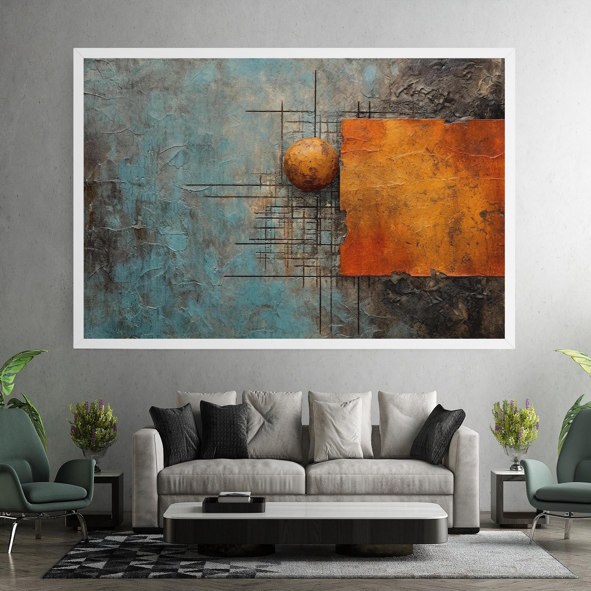 Leinwandbild Orange Square Painting mockup 7