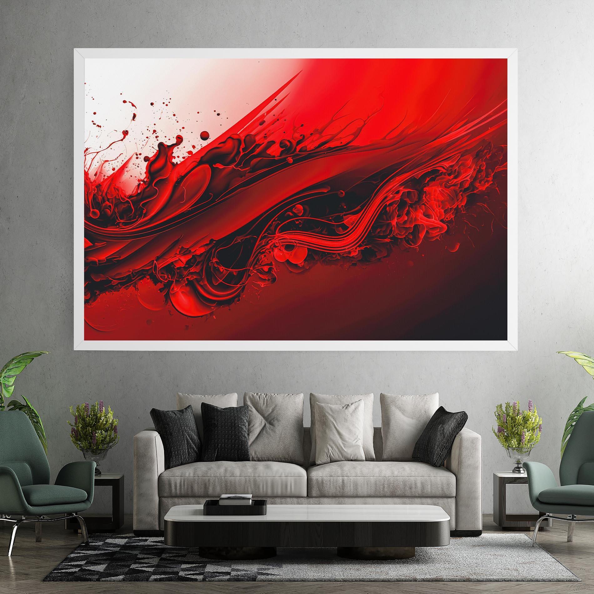 Leinwandbild Smooth Red Color mockup 7