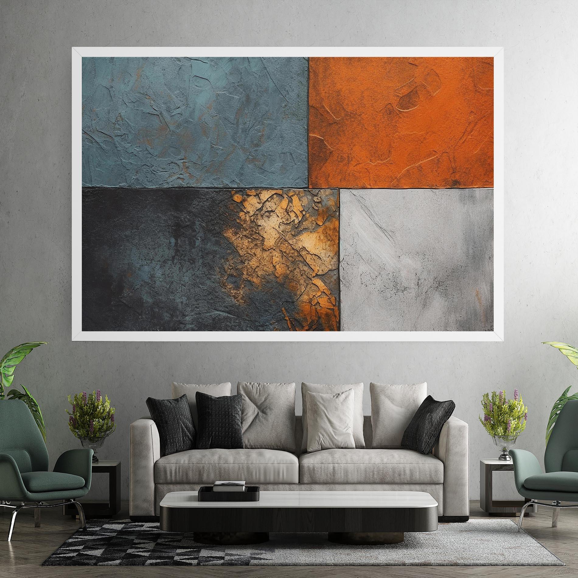 Leinwandbild White Square With Gold mockup 7