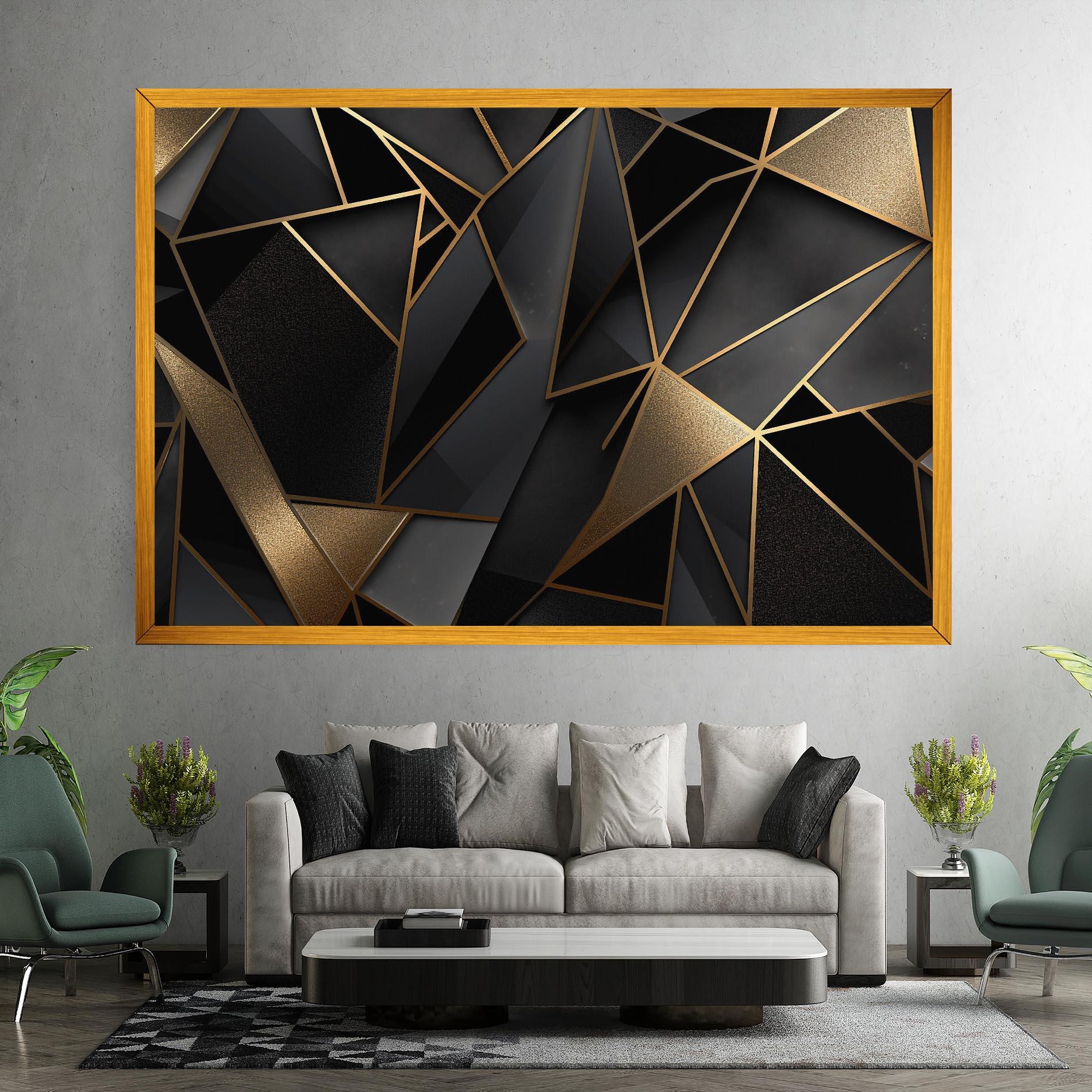 Leinwandbild Abstract Golden Art mockup 7