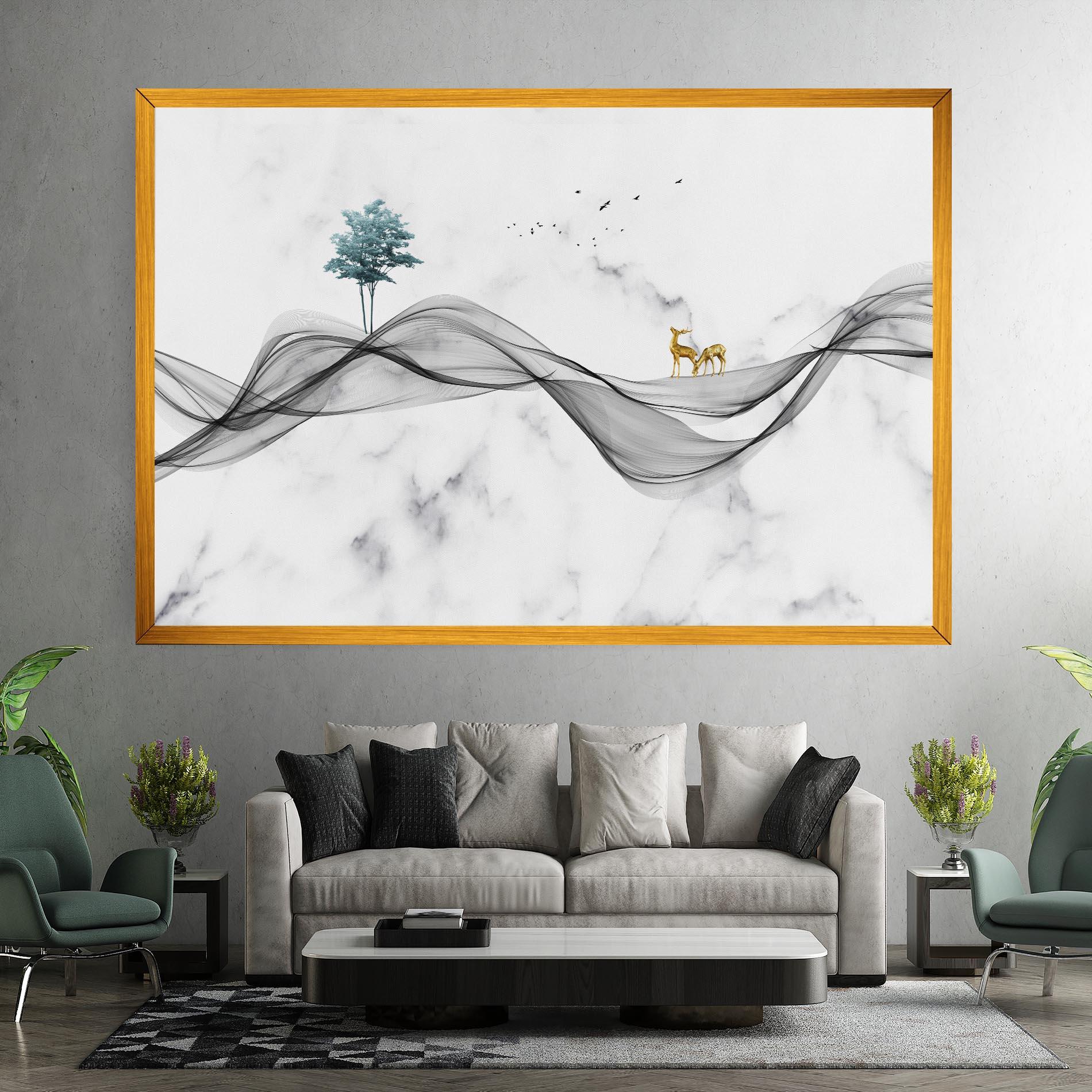 Leinwandbild Abstract Golden Landscape 1 mockup 7