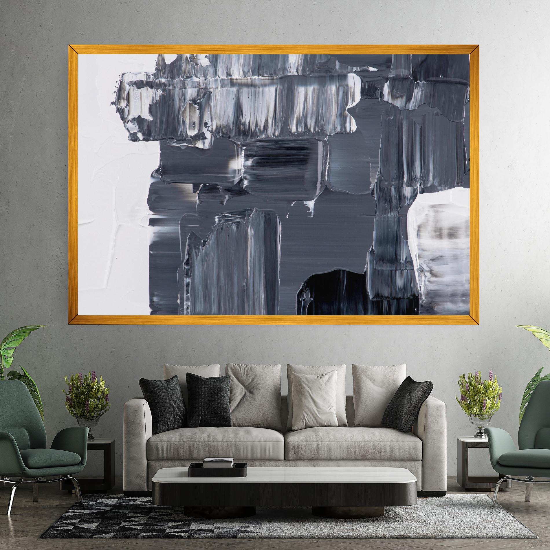 Leinwandbild Black Acrylic Painting mockup 7