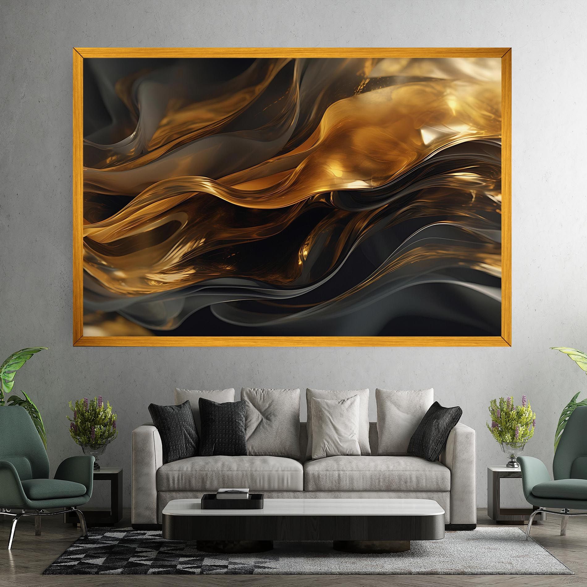 Gold With Black Wave mockup 7