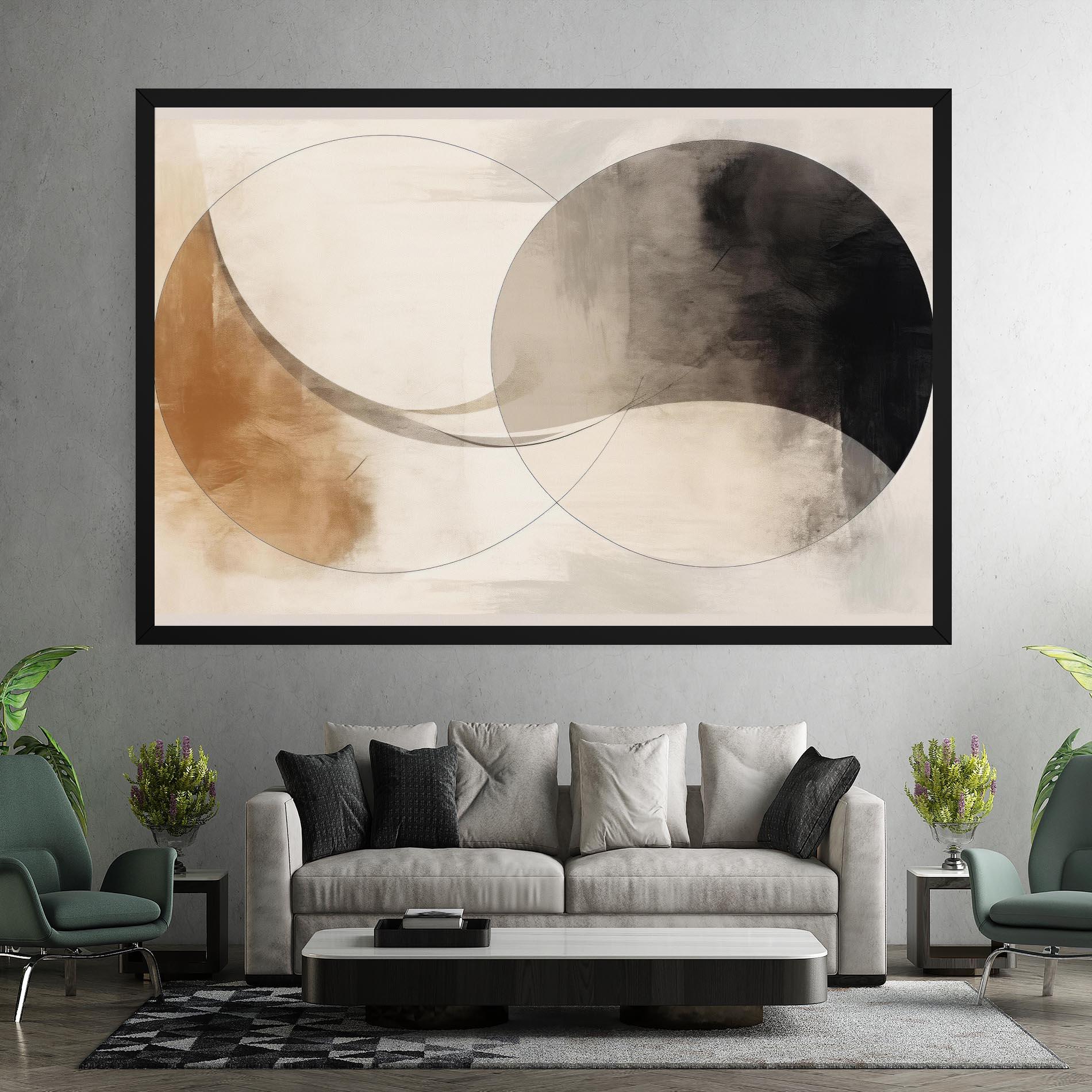 Leinwandbild Abstract Circle Painting mockup 7