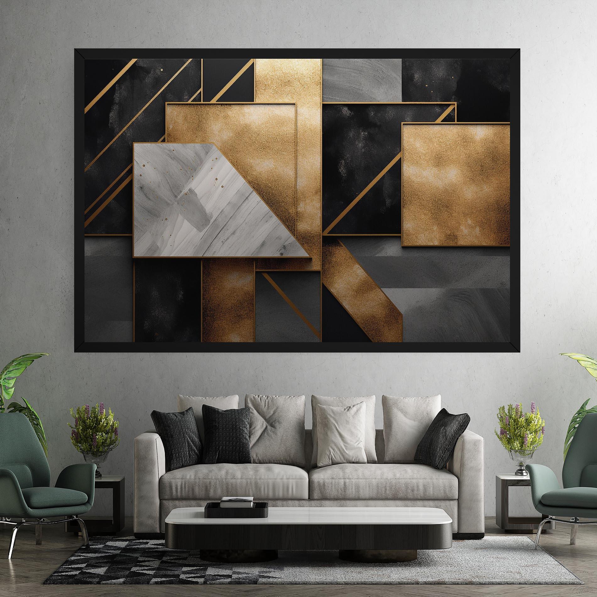 Leinwandbild Abstract Gold Square mockup 7
