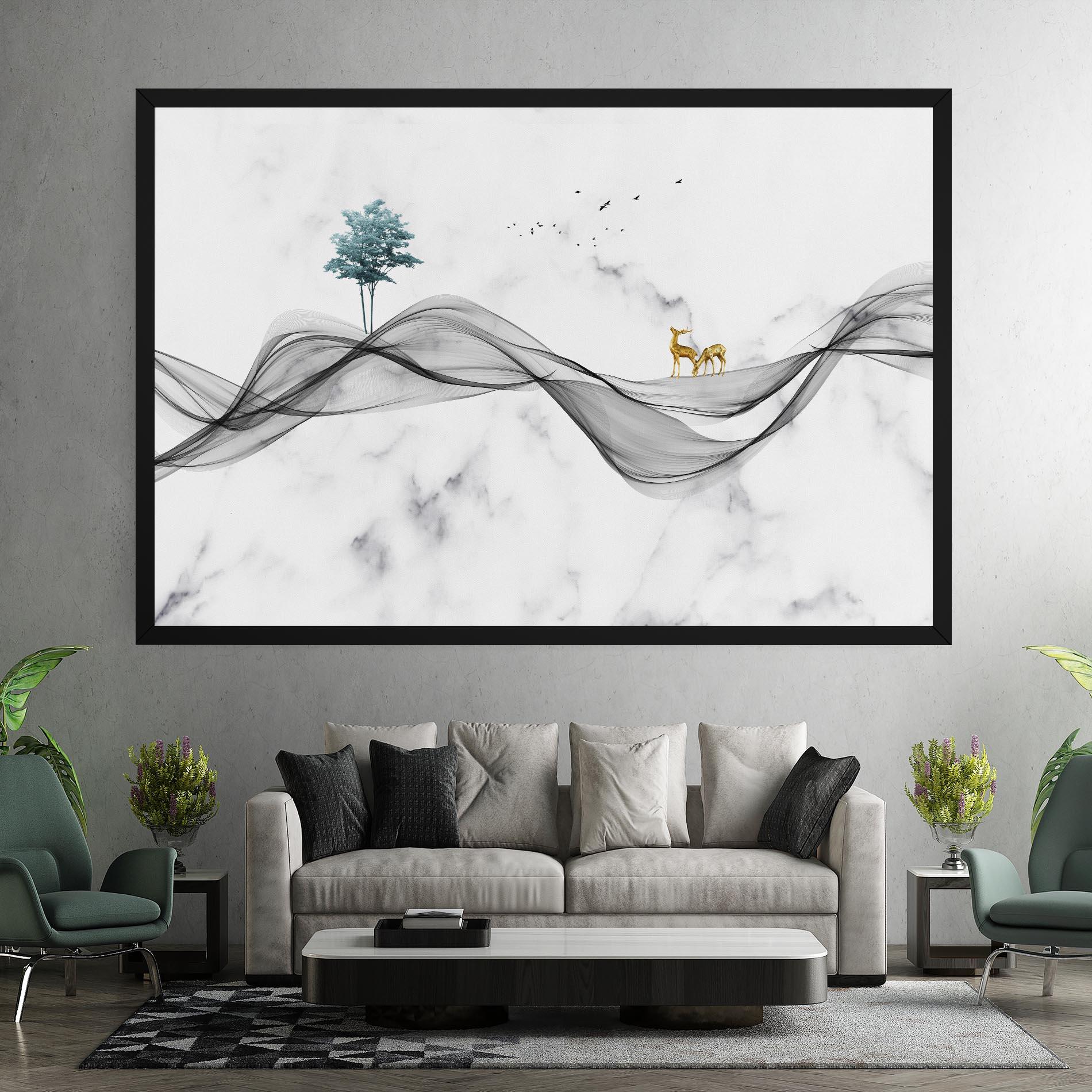 Leinwandbild Abstract Golden Landscape 1 mockup 7