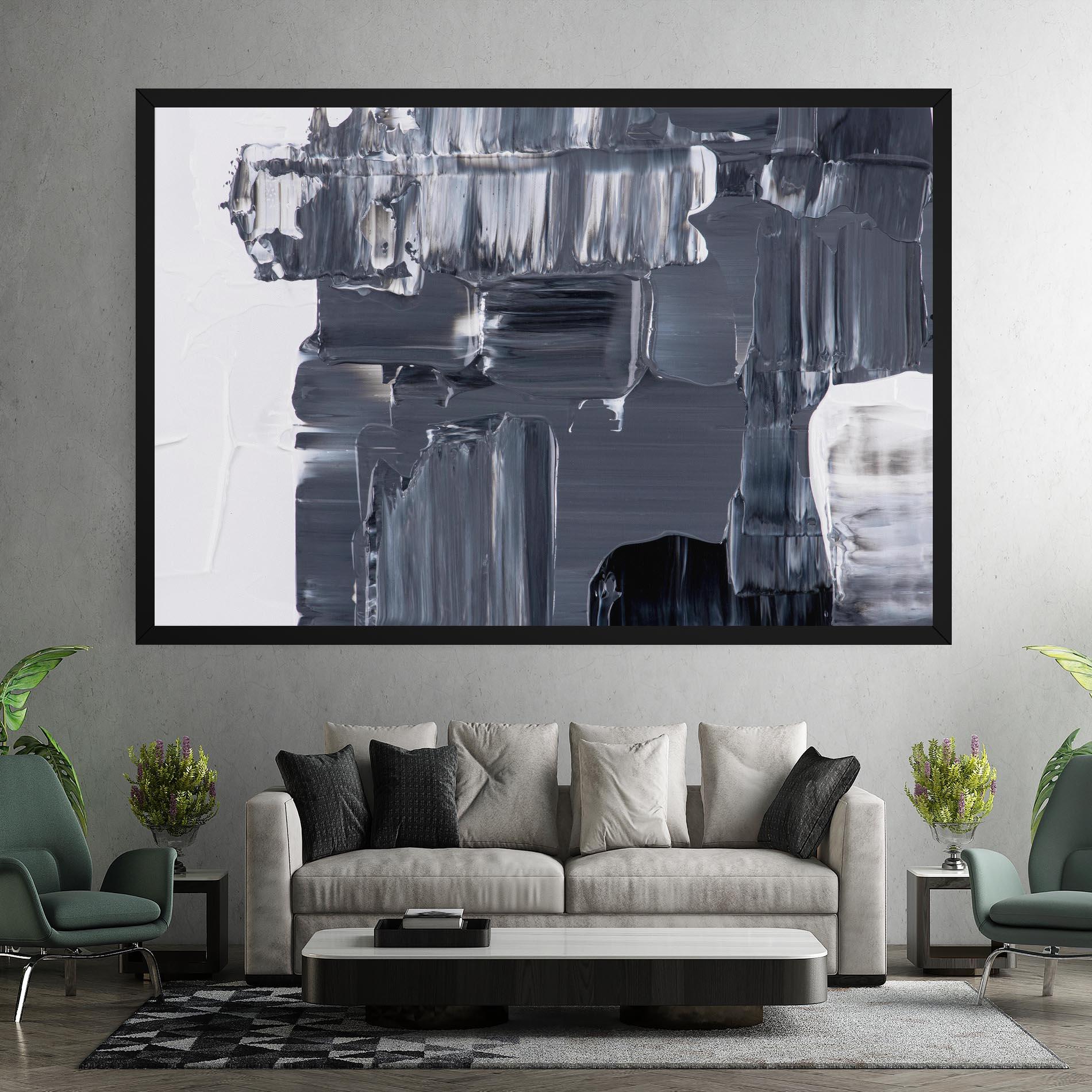 Leinwandbild Black Acrylic Painting mockup 7