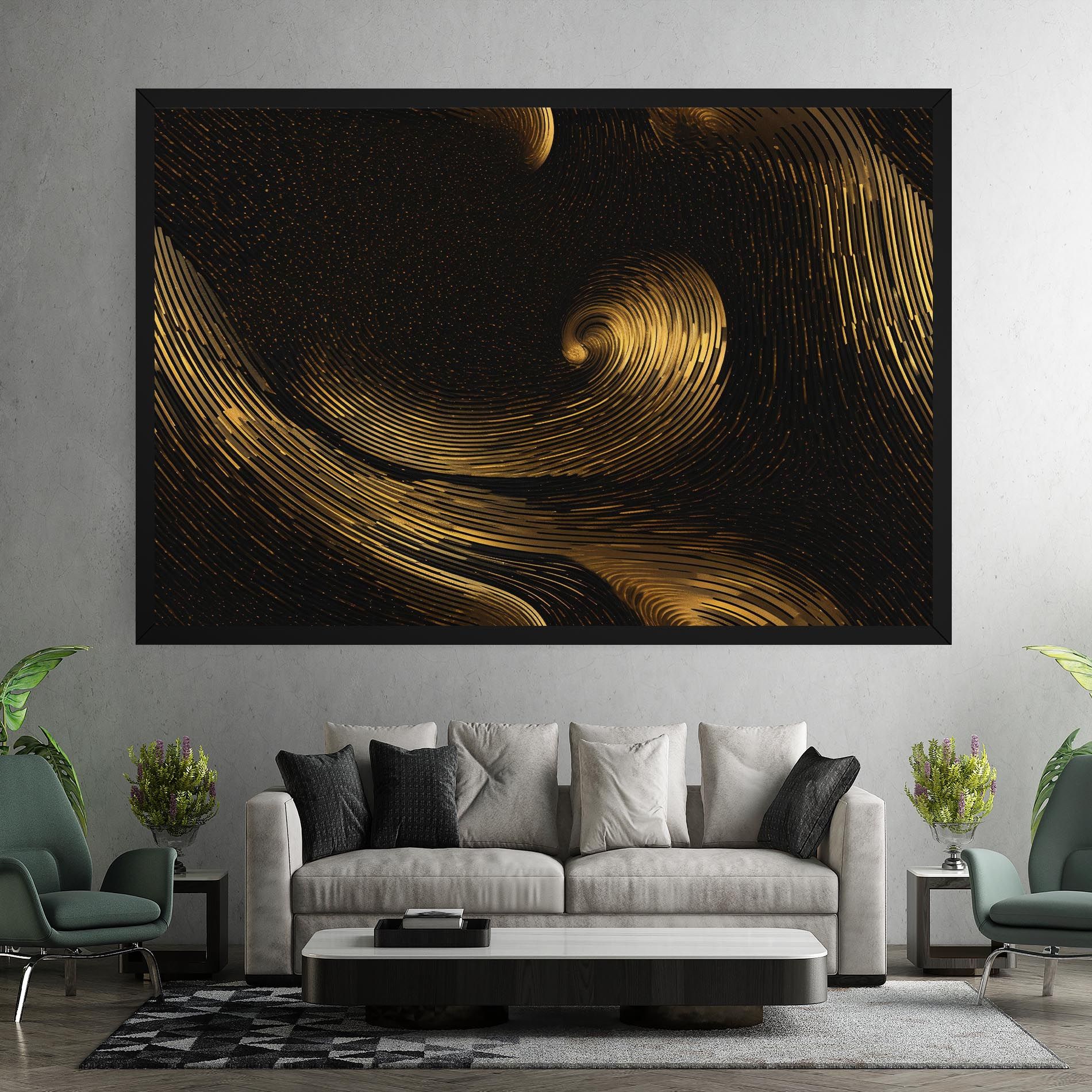 Black Painting With Gold mockup 7