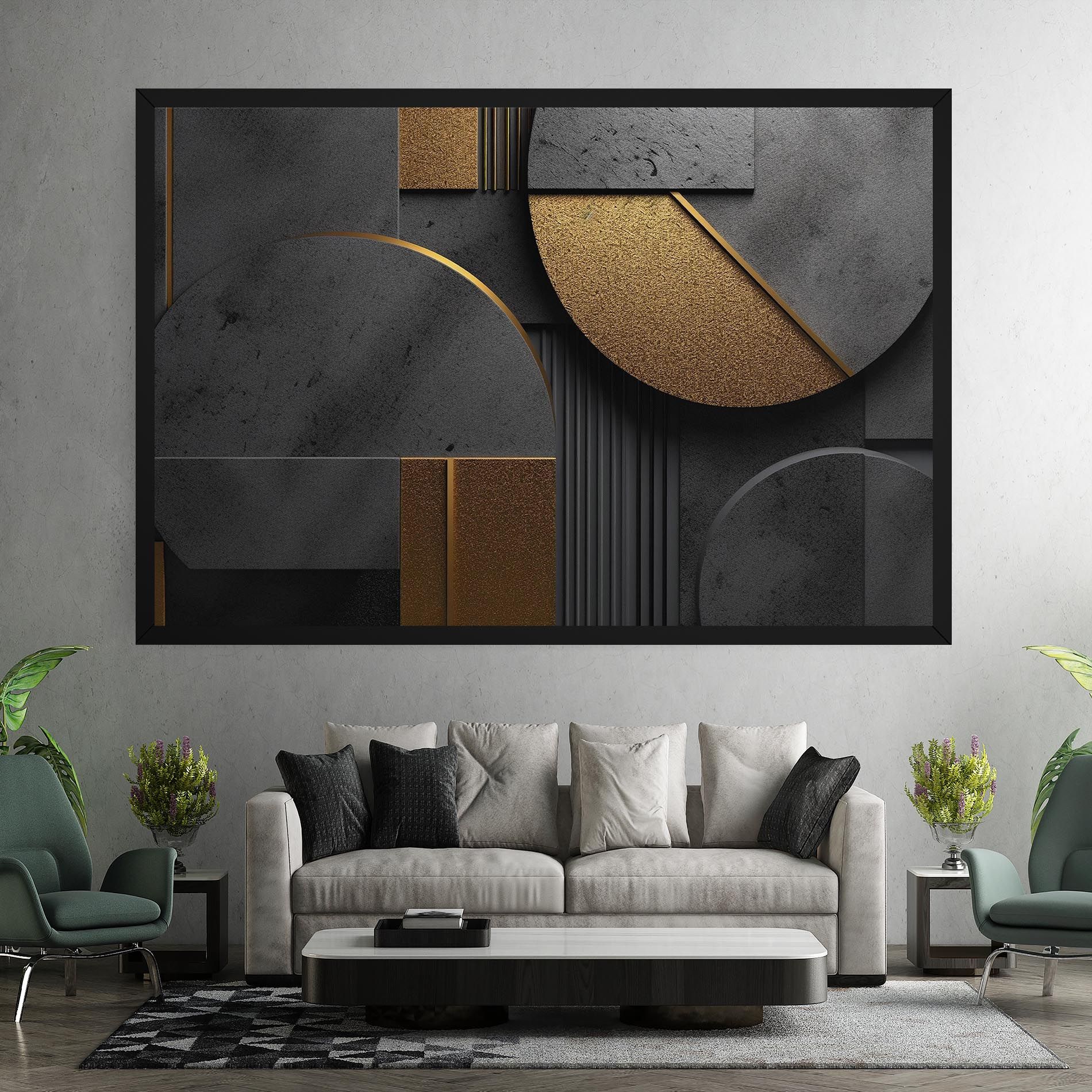 Gold With Grey Circle mockup 7