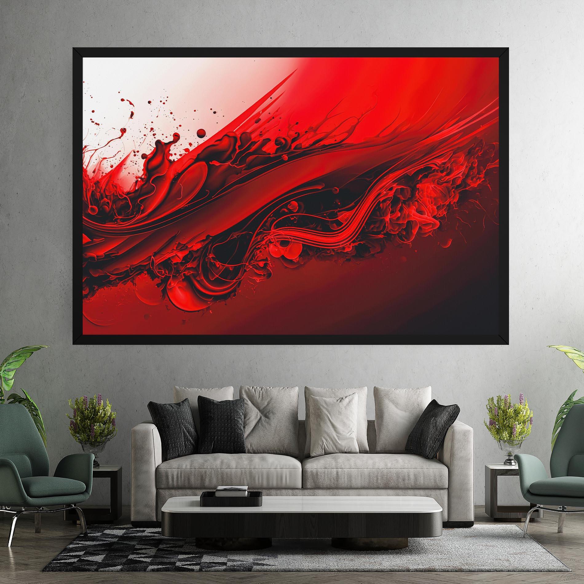 Leinwandbild Smooth Red Color mockup 7