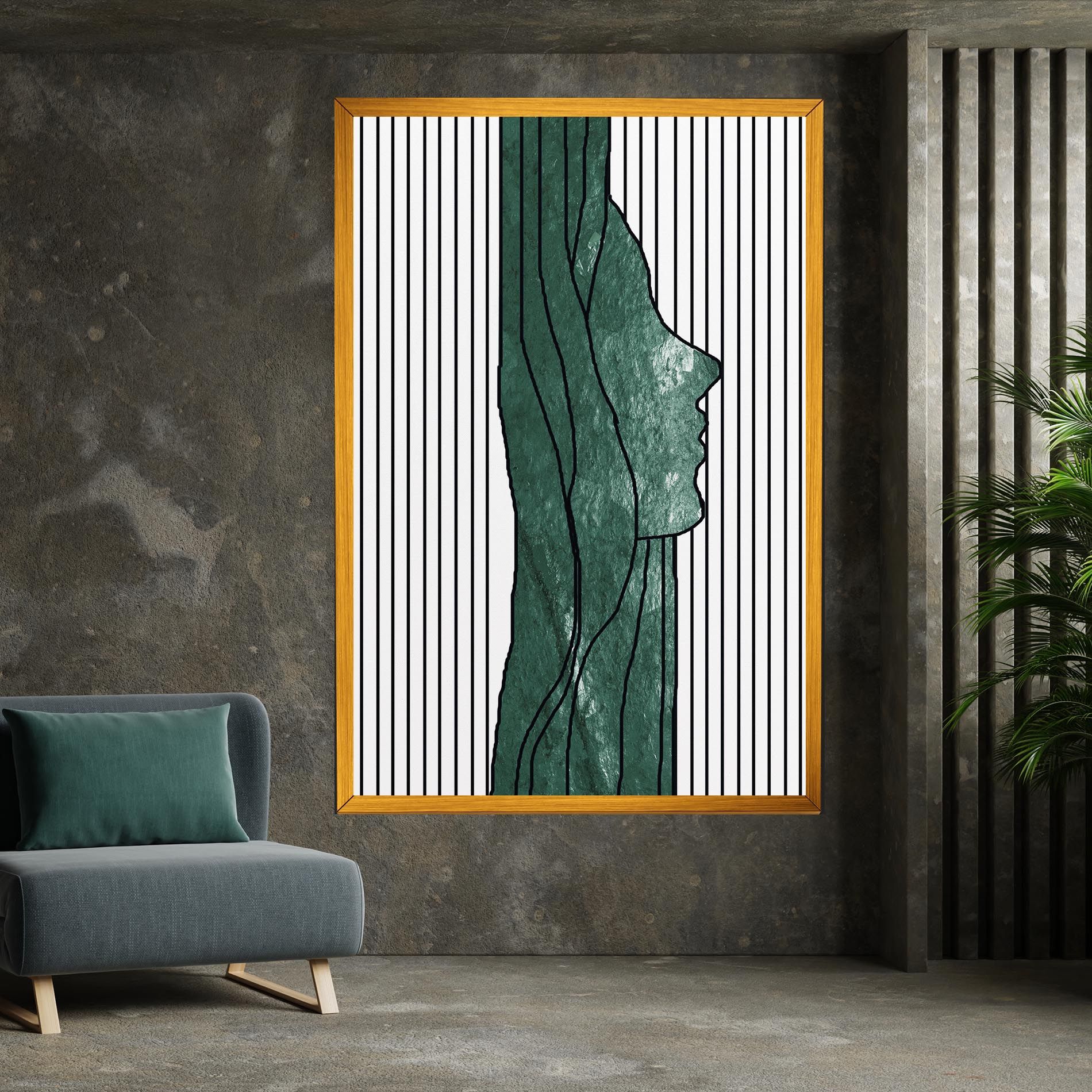 Abstract Green Face mockup 7