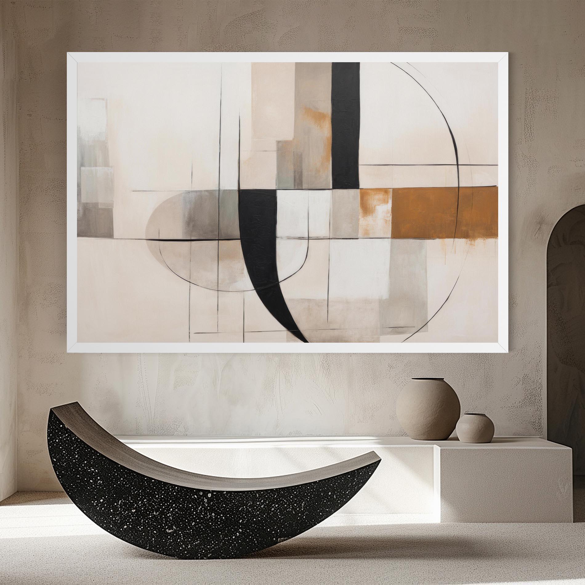 Leinwandbild Black Abstract Lines mockup 8