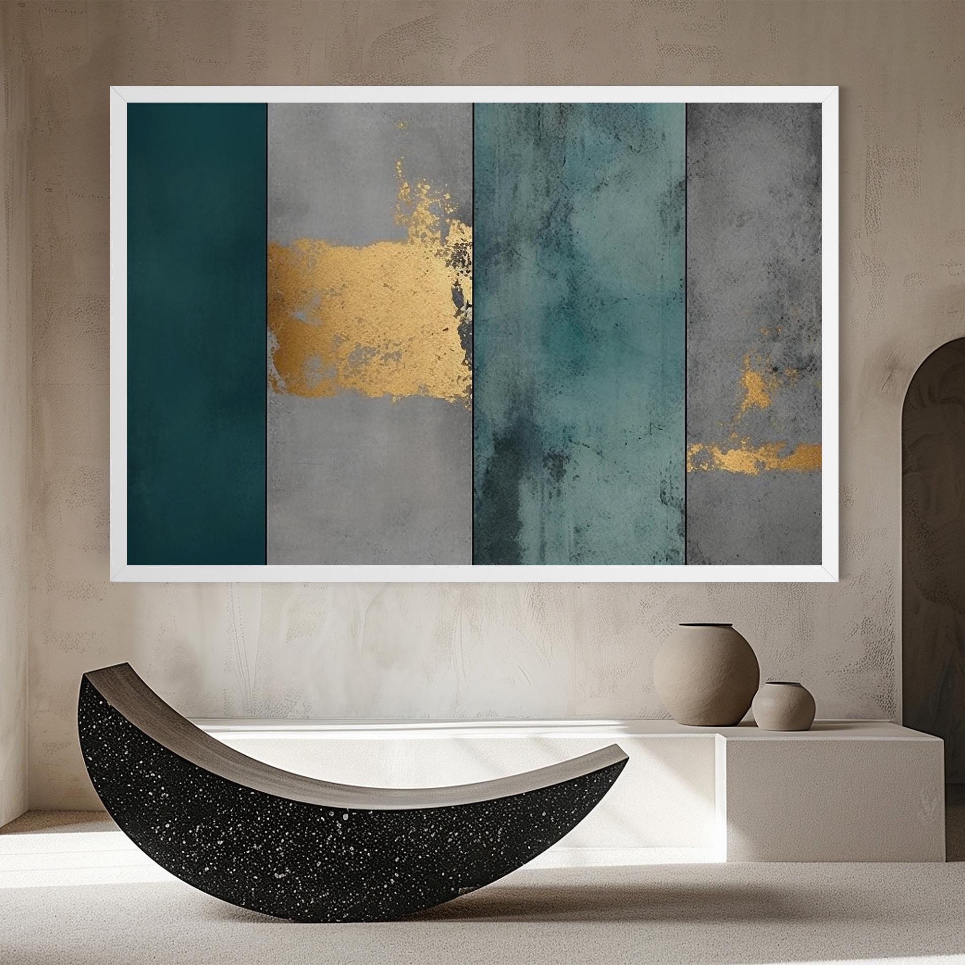 Leinwandbild Green Colors With Gold mockup 8