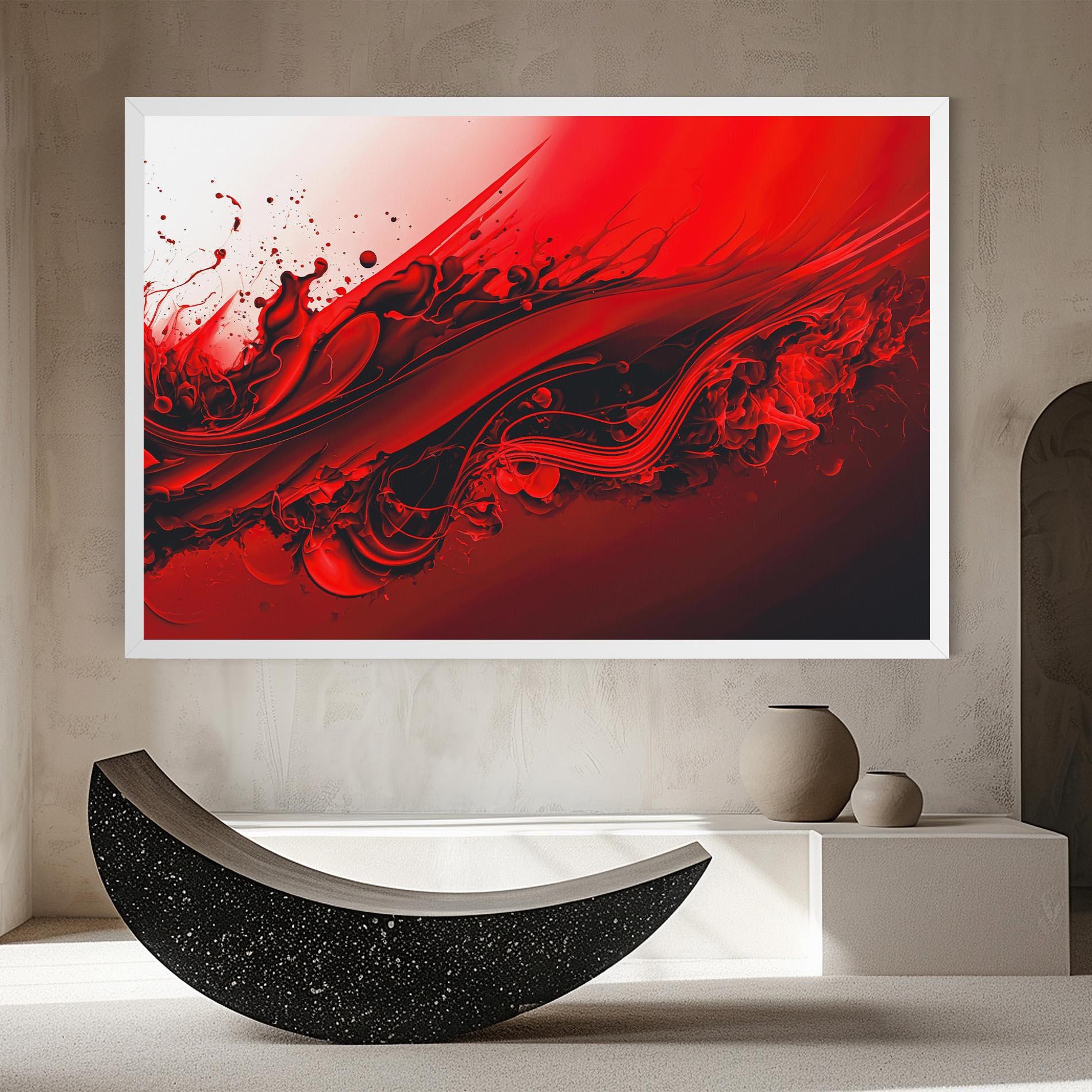 Leinwandbild Smooth Red Color mockup 8