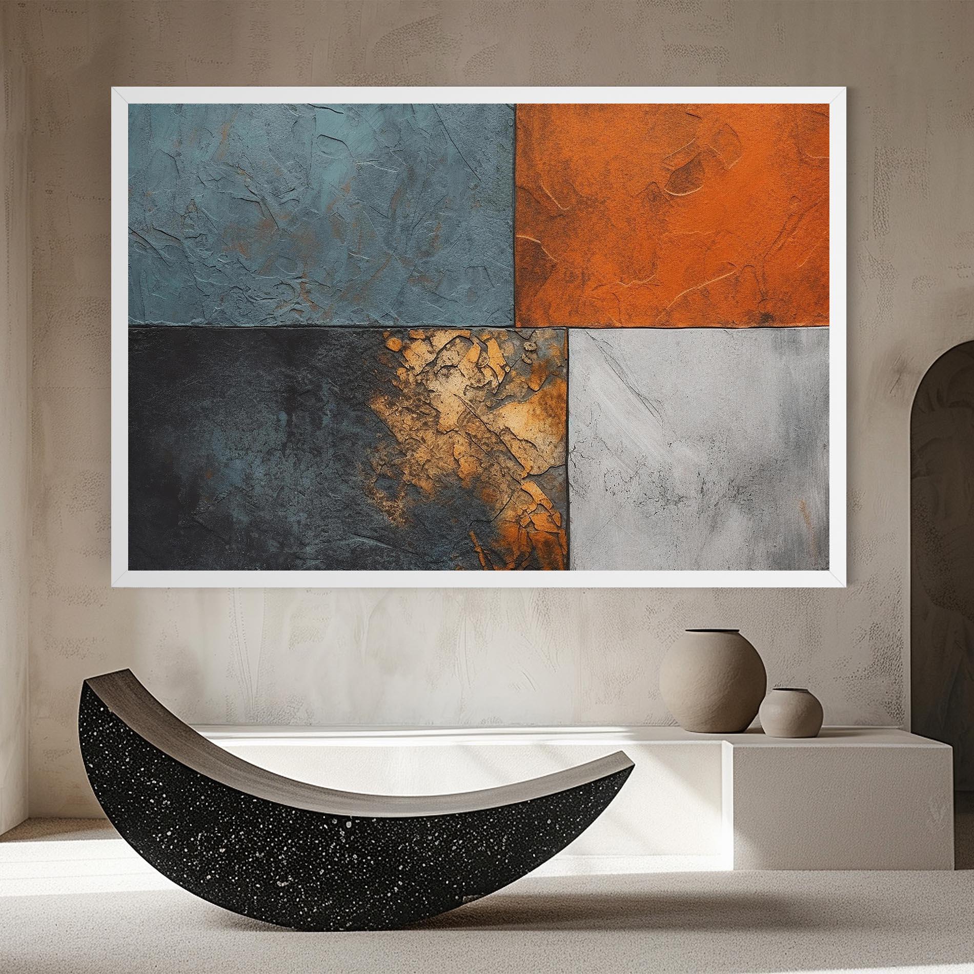 Leinwandbild White Square With Gold mockup 8