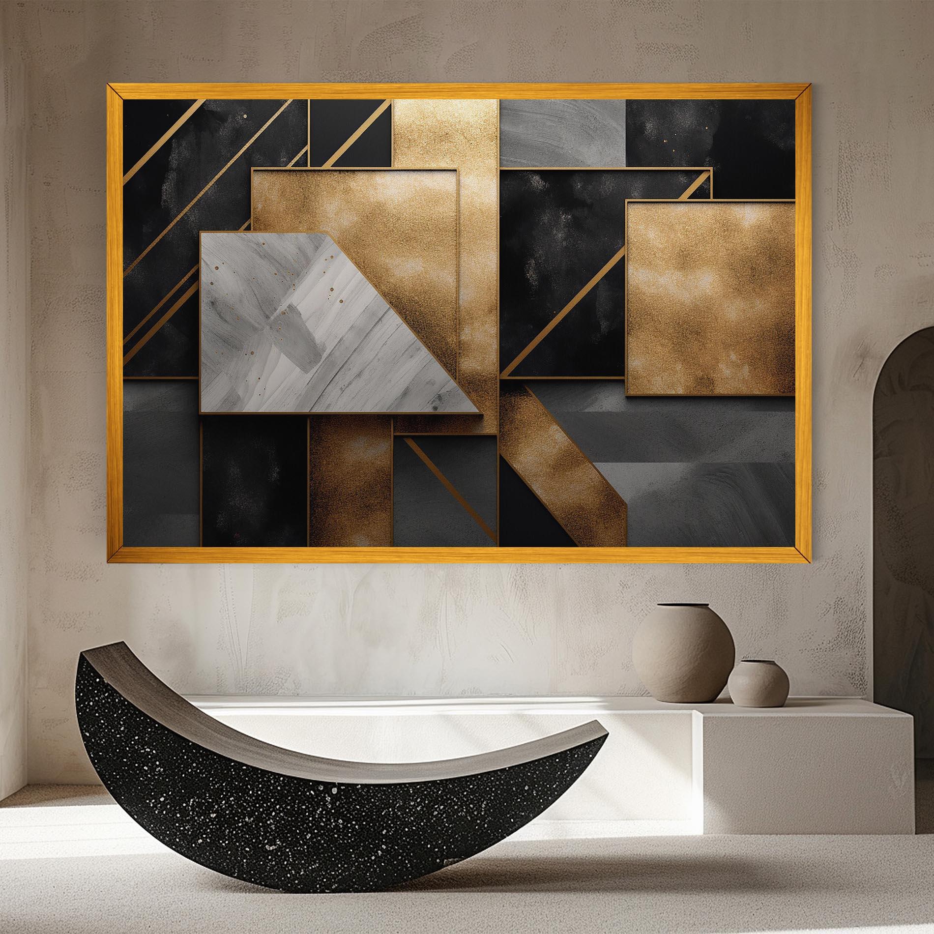 Leinwandbild Abstract Gold Square mockup 8