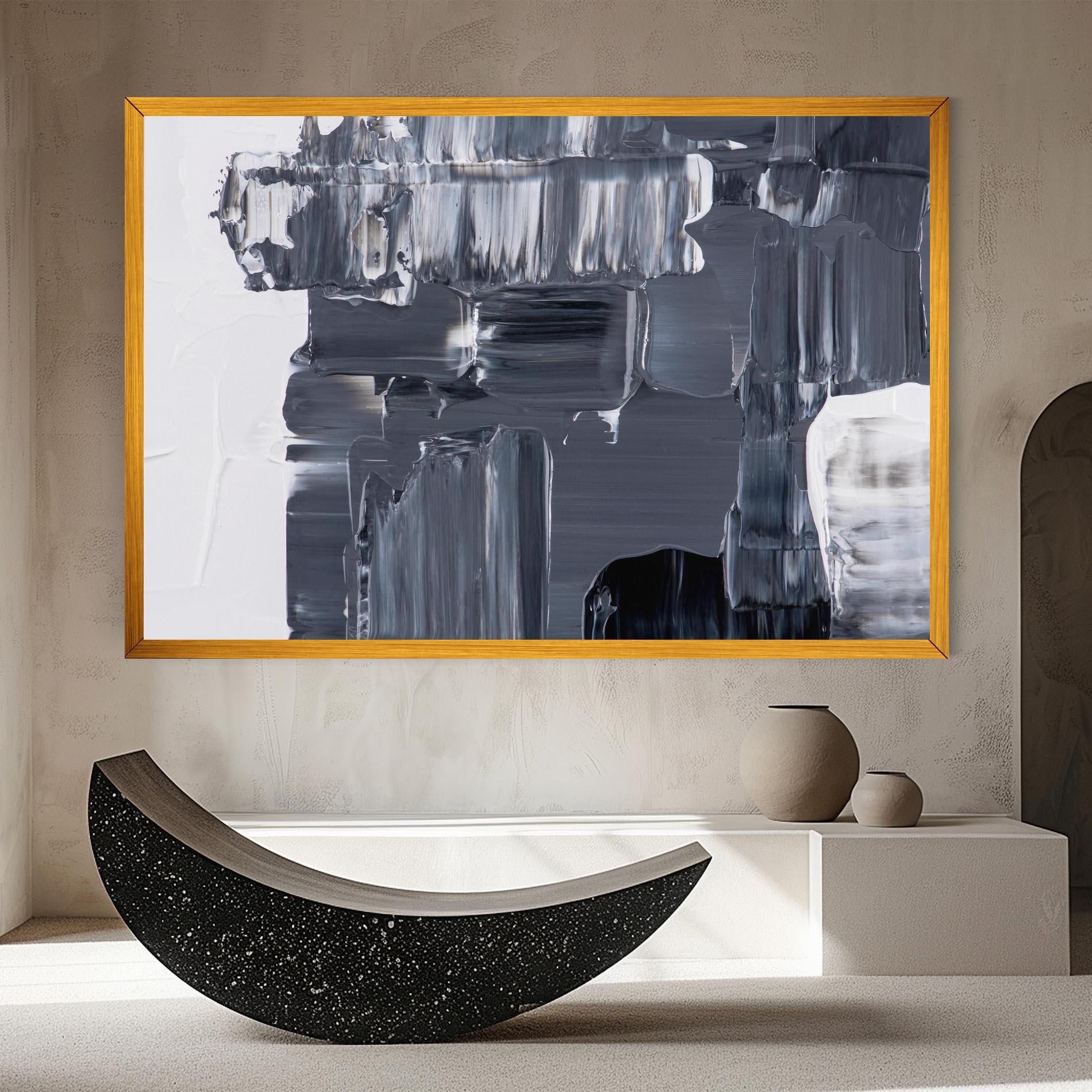 Leinwandbild Black Acrylic Painting mockup 8