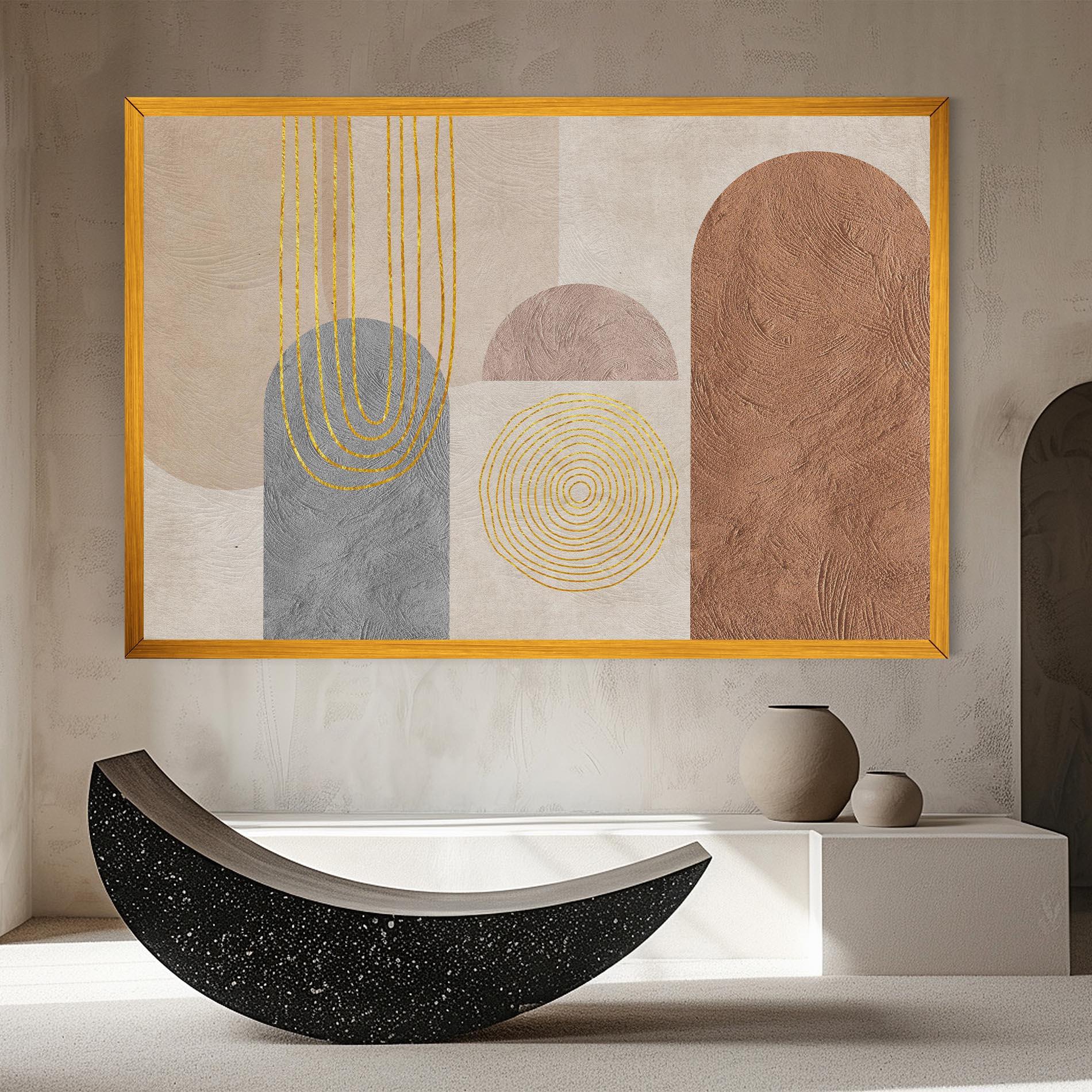 Leinwandbild Gray Orange Painting mockup 8