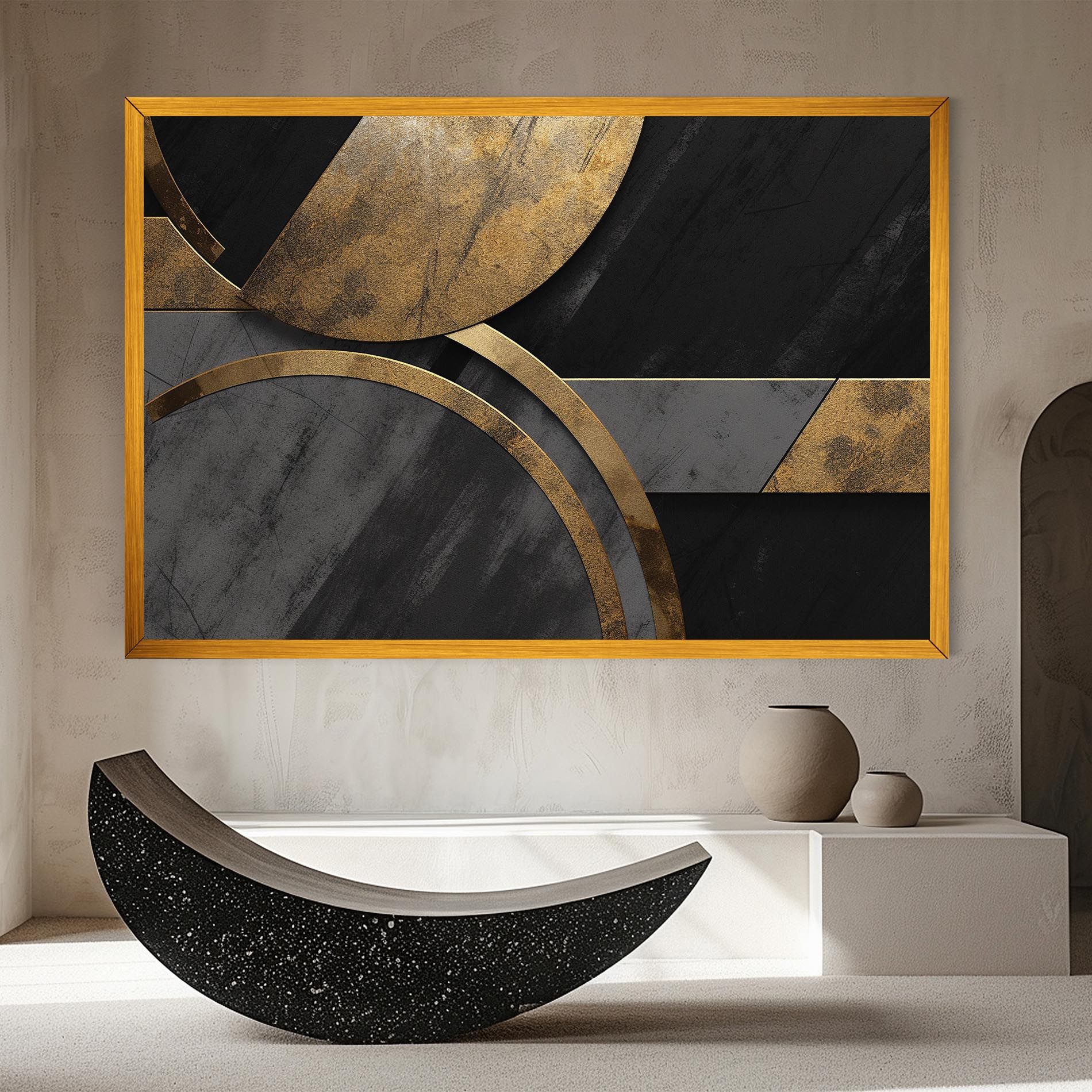 Grey With Gold Painting mockup 8