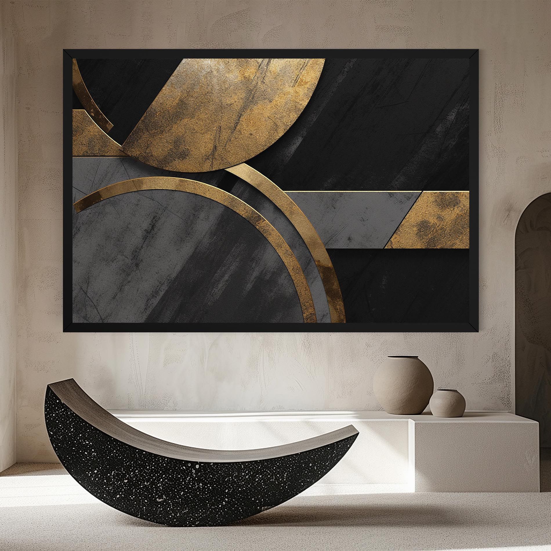 Grey With Gold Painting mockup 8