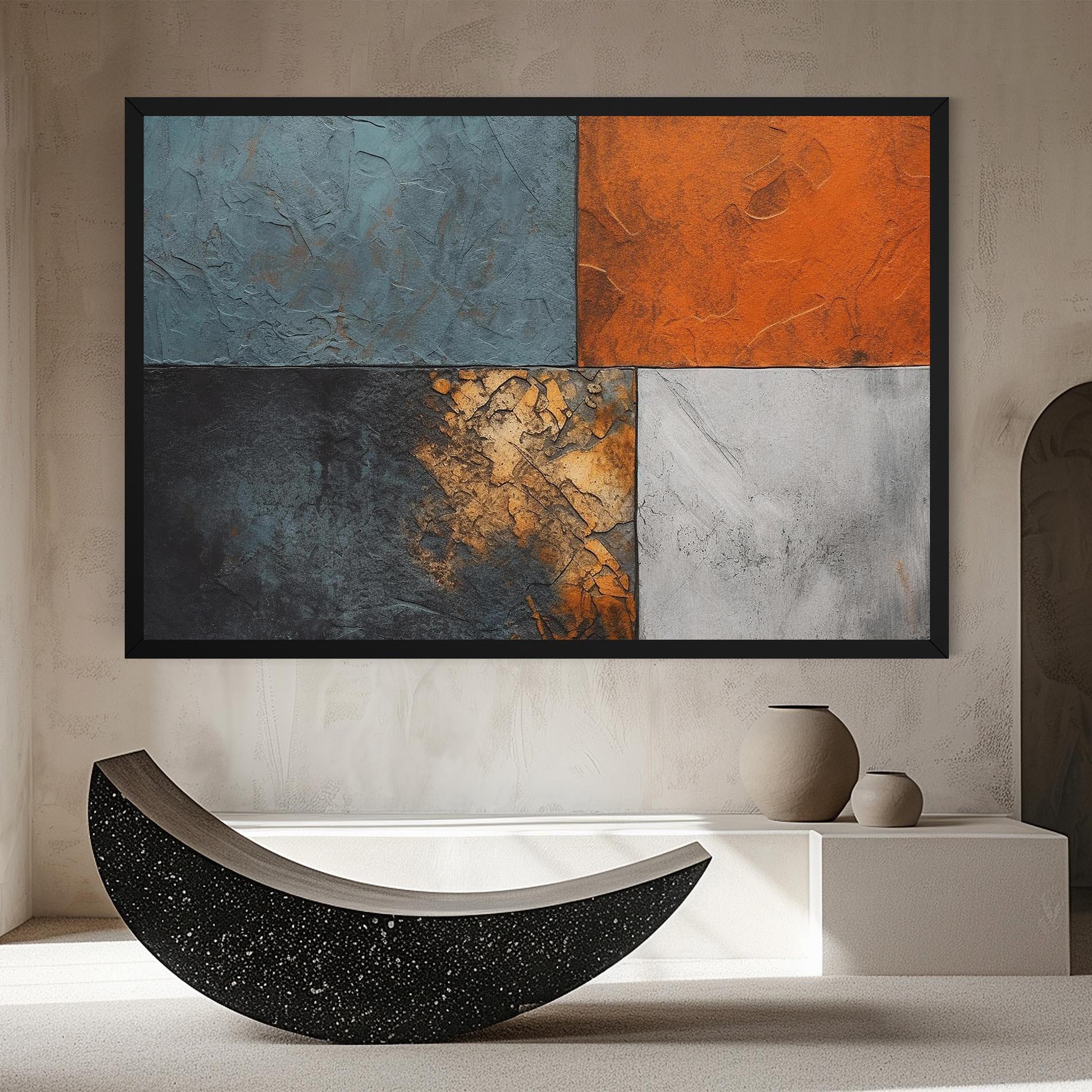 Leinwandbild White Square With Gold mockup 8