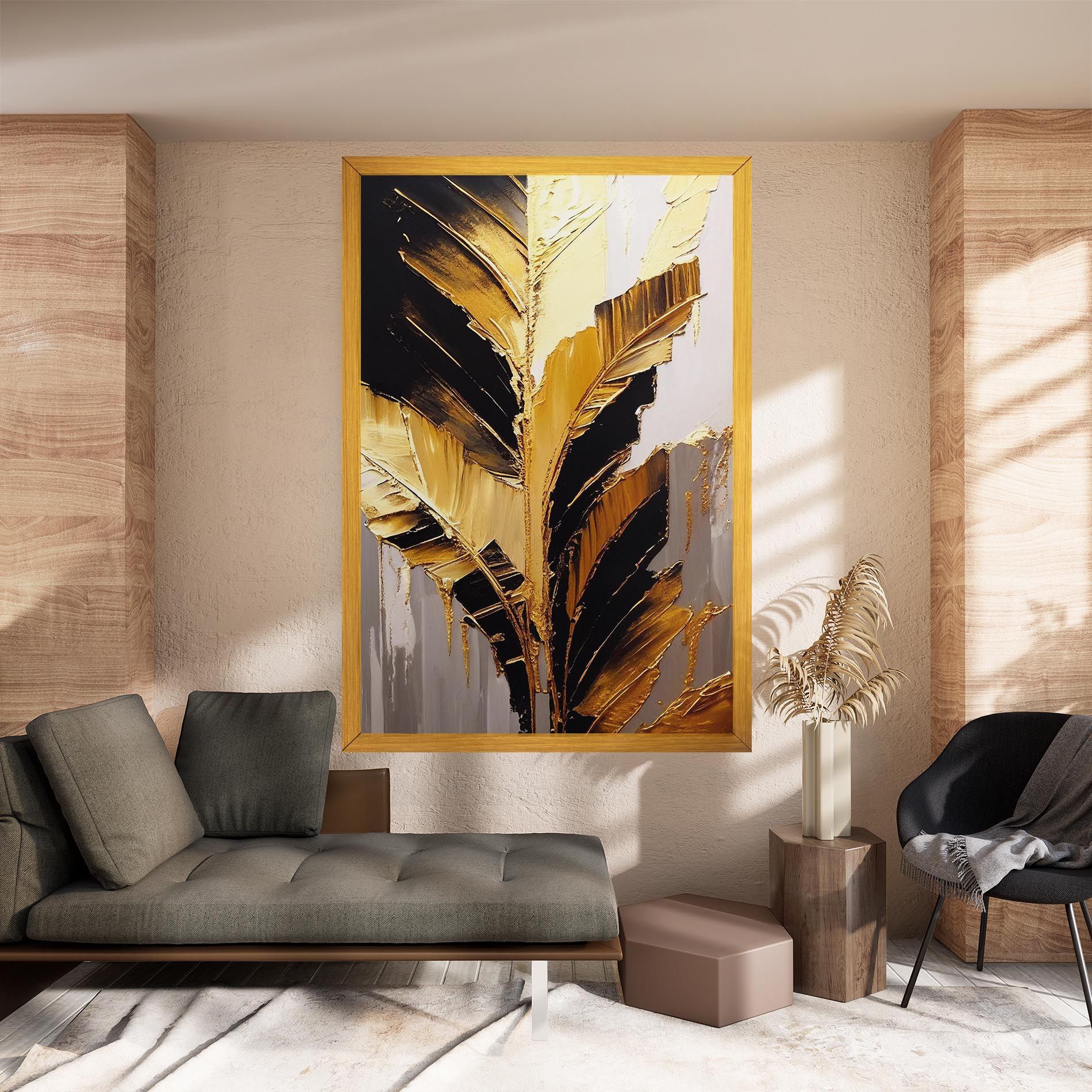 Balck With Gold Leafs mockup 8