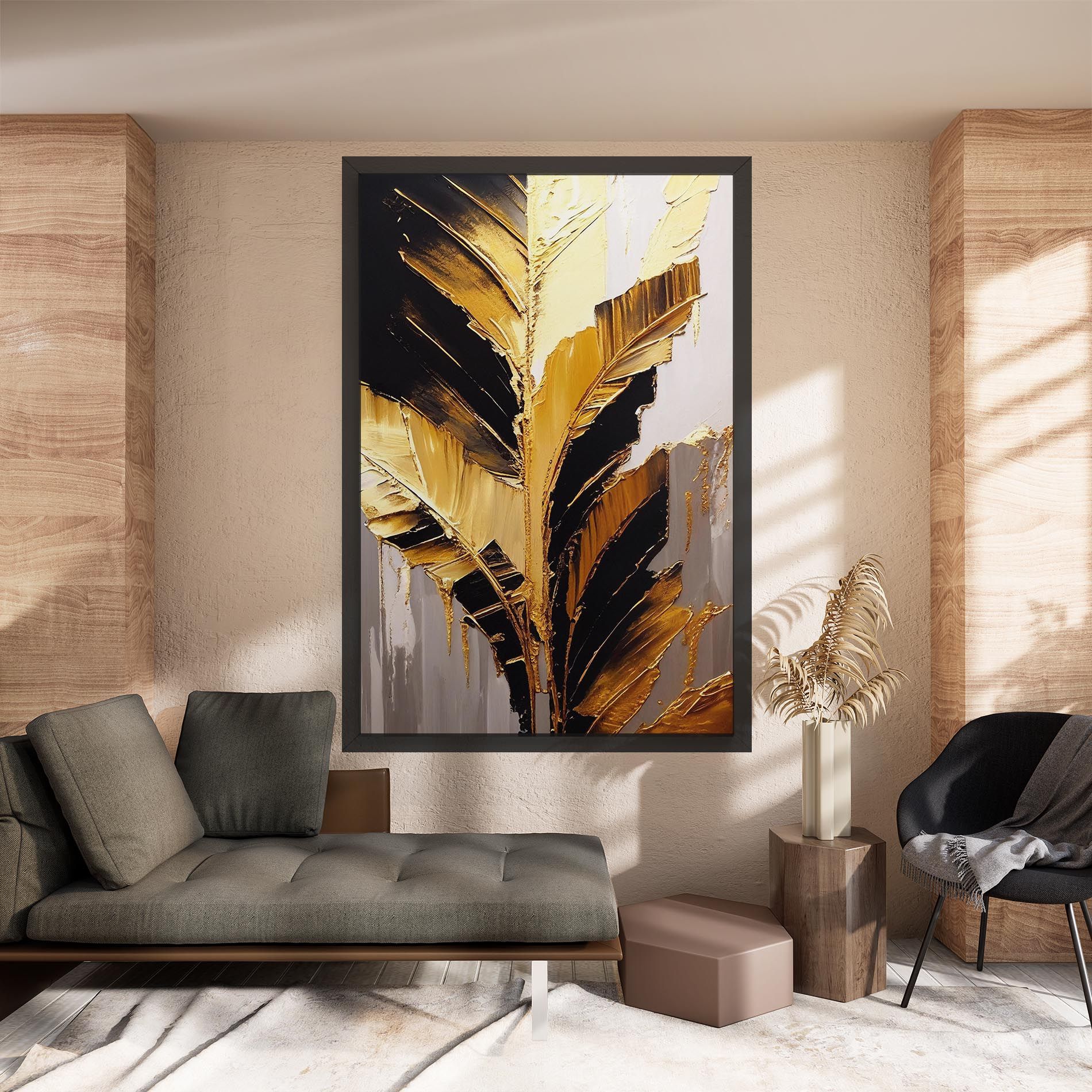 Balck With Gold Leafs mockup 8