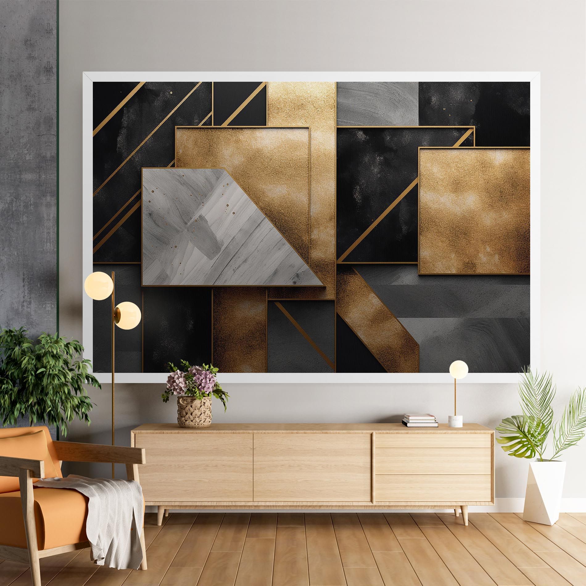Abstract Gold Square mockup 9