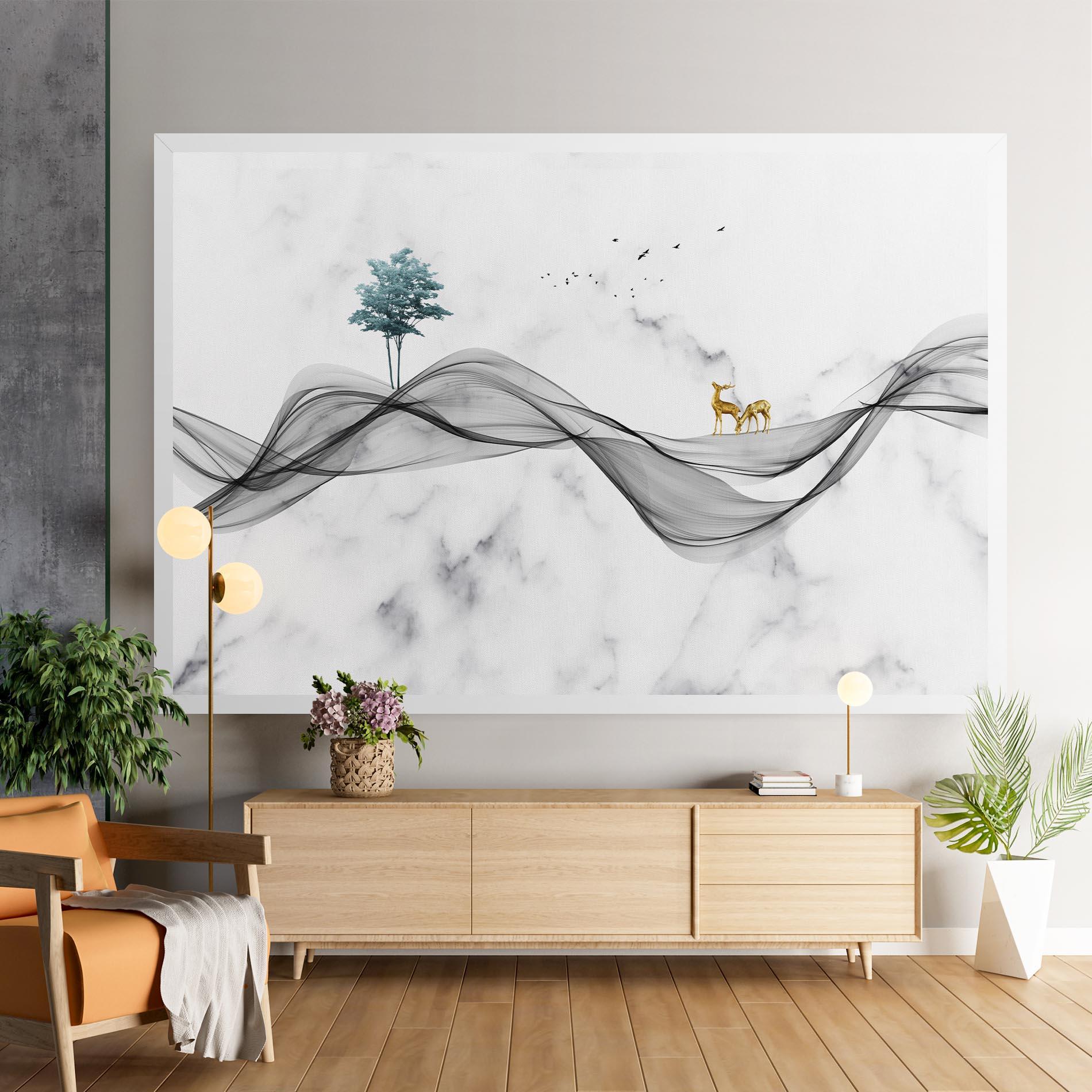 Leinwandbild Abstract Golden Landscape 1 mockup 9