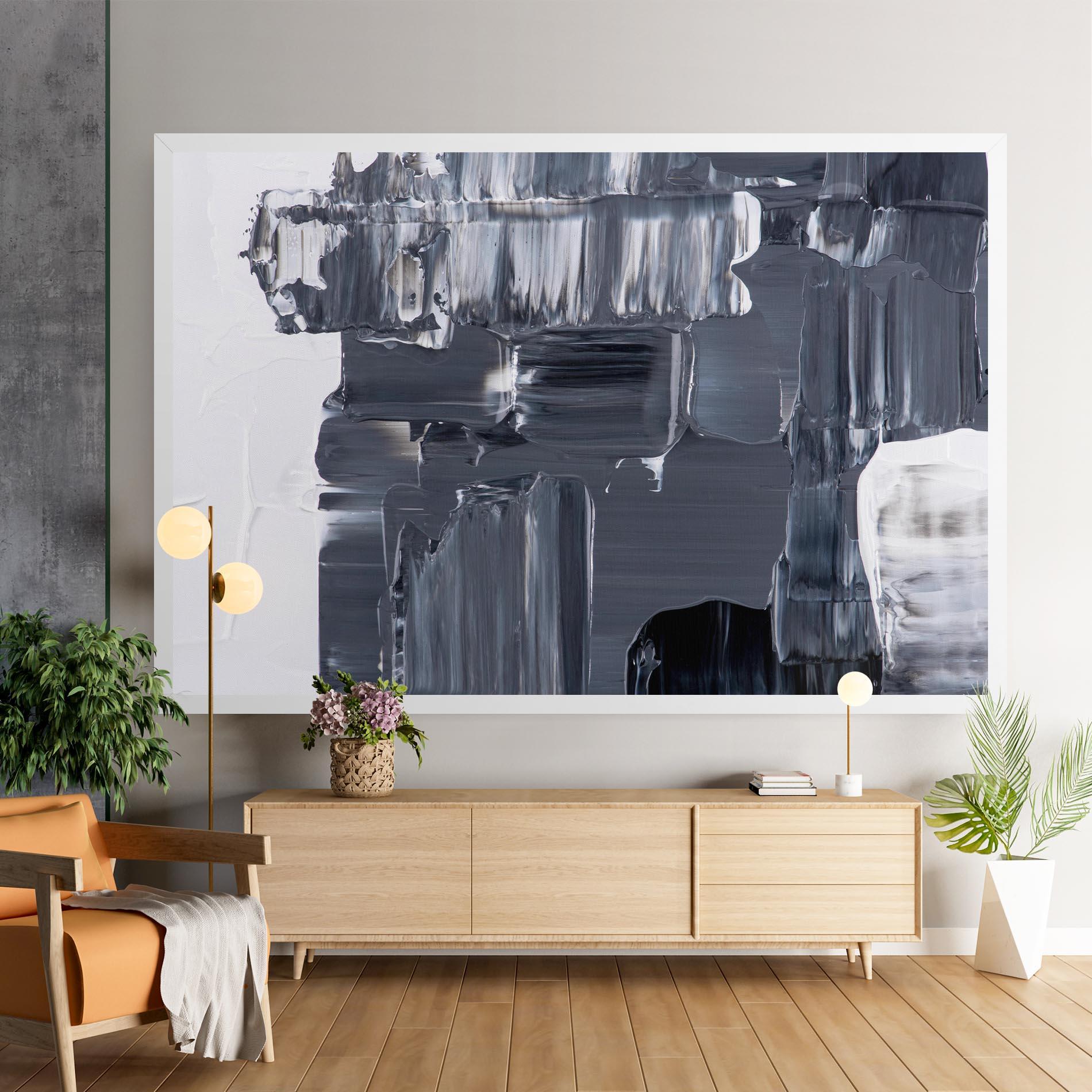 Leinwandbild Black Acrylic Painting mockup 9