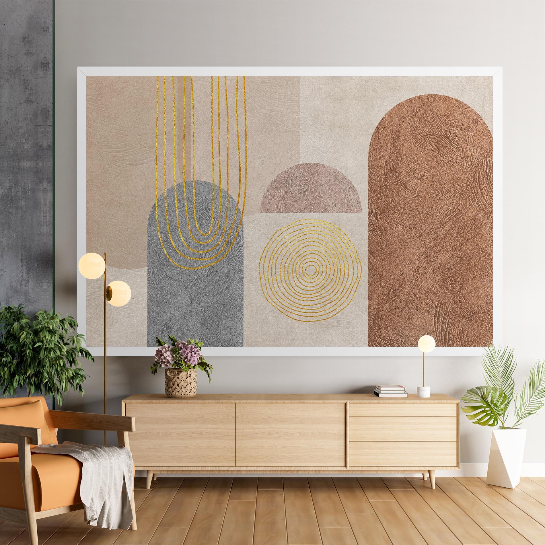 Leinwandbild Gray Orange Painting mockup 9