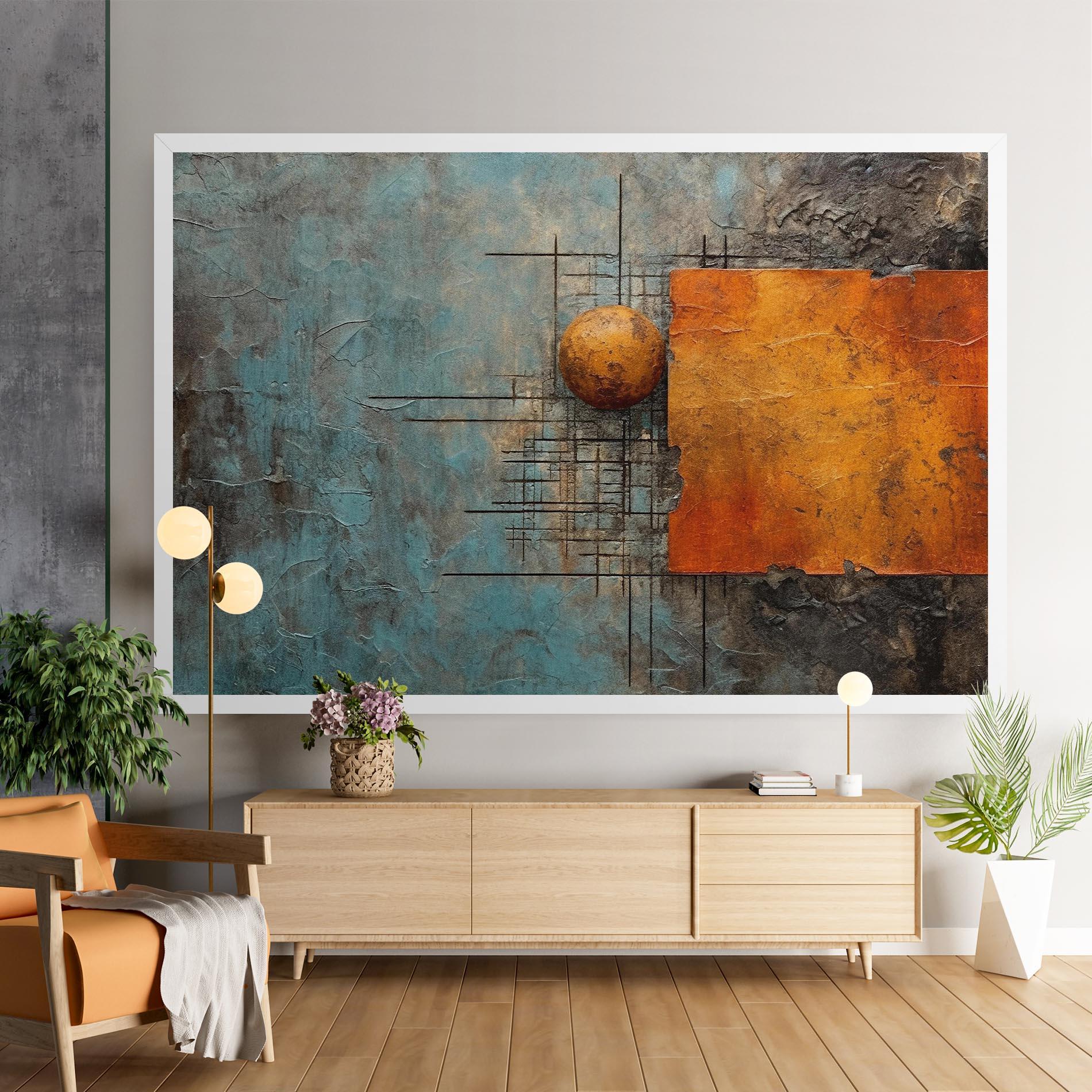 Leinwandbild Orange Square Painting mockup 9
